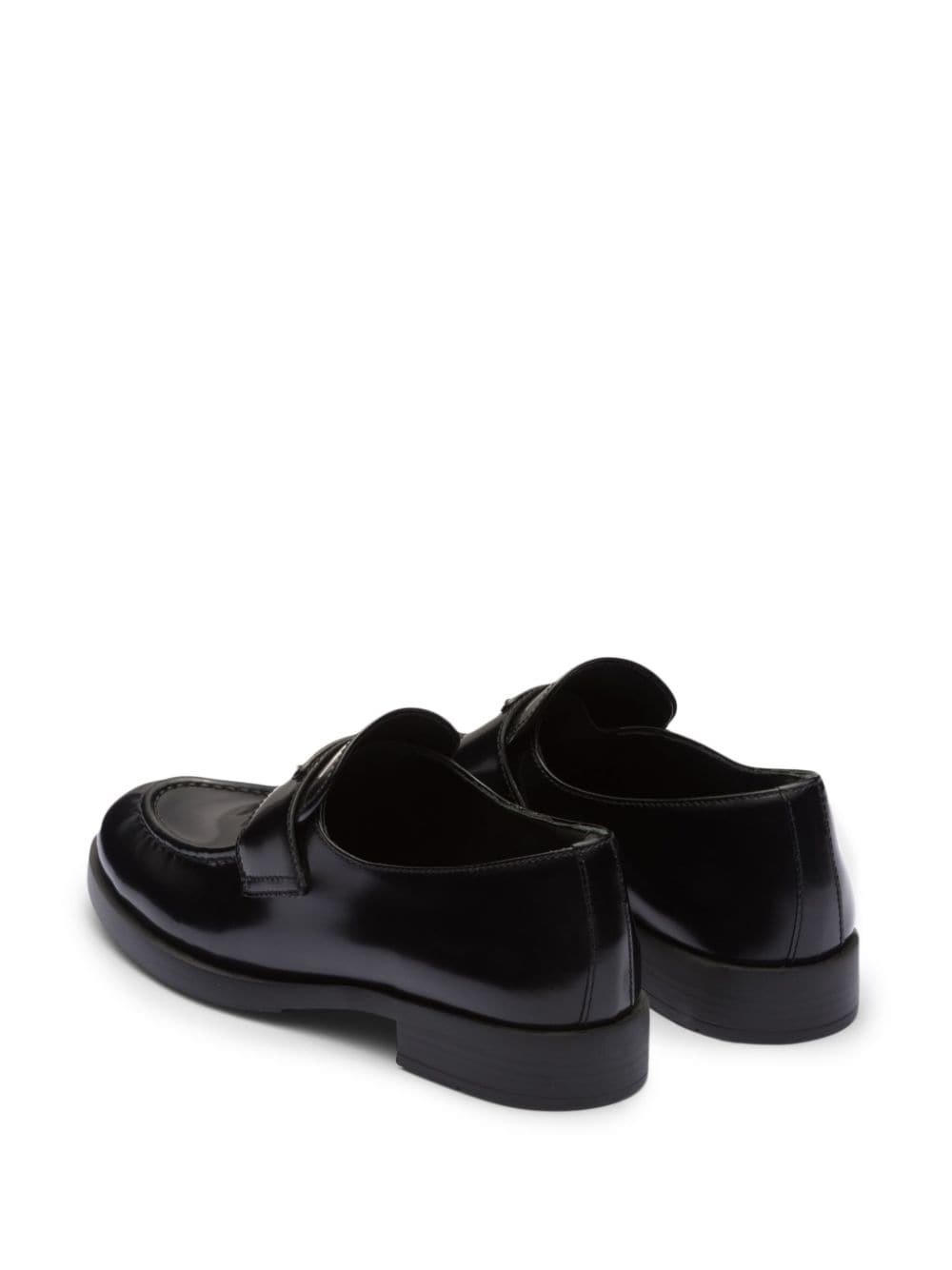 triangle-logo leather loafers - 4