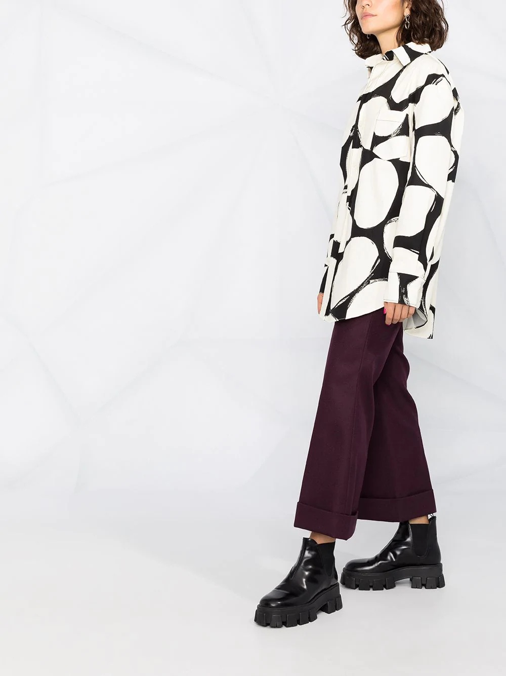 cropped wide-leg trousers - 4