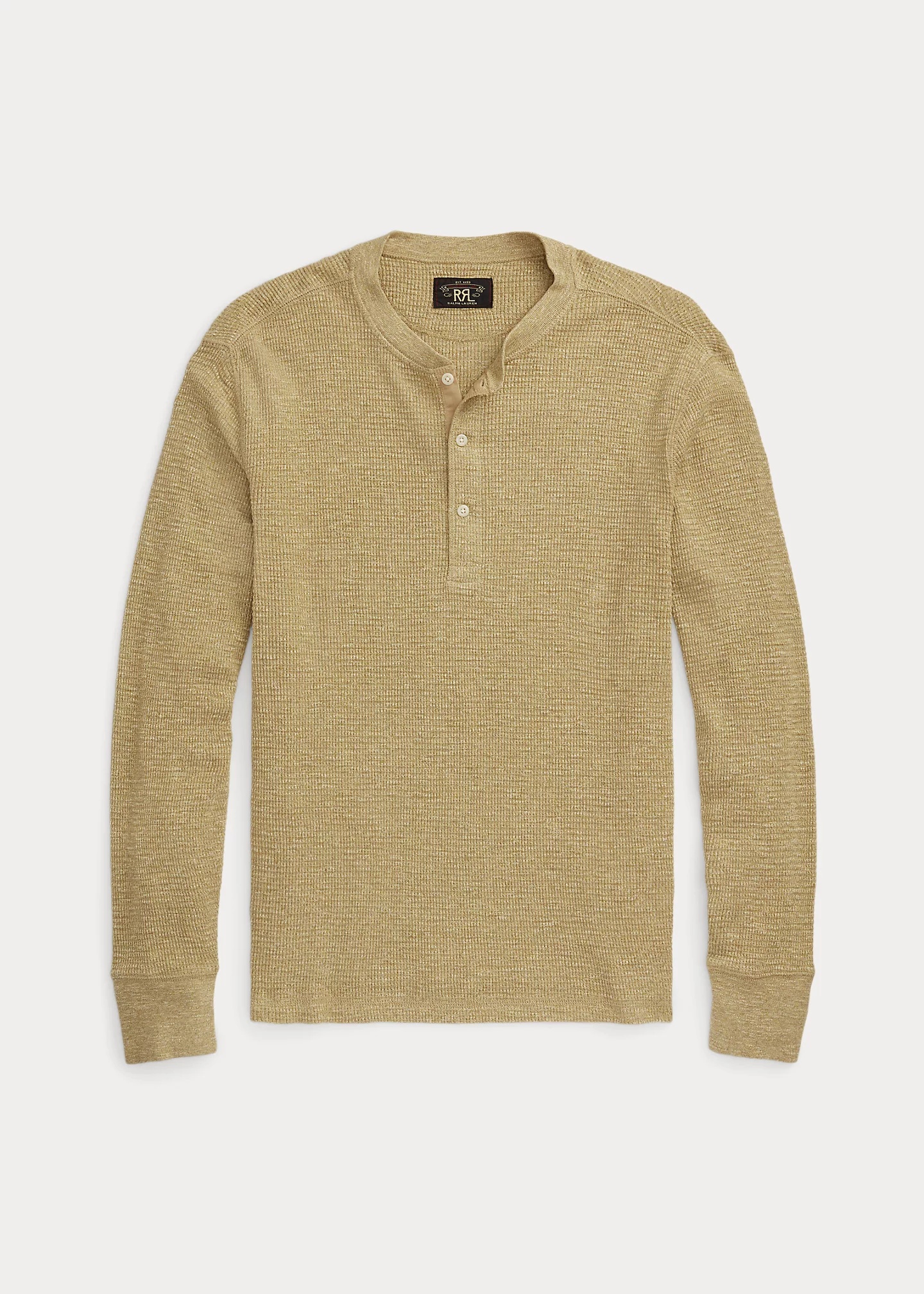 Waffle-Knit Henley Shirt - 1