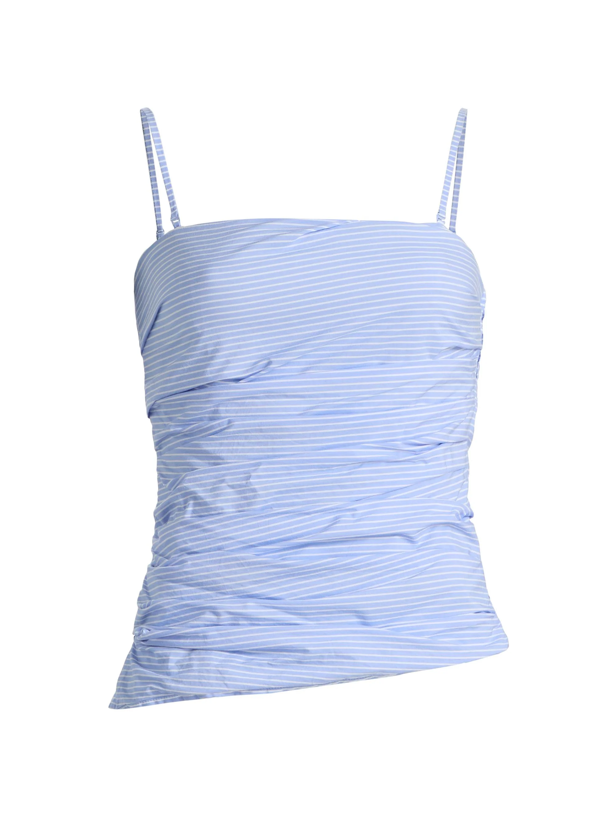 Women's Emerson Ruched Bustier Top - Periwinkle Stripe - 1