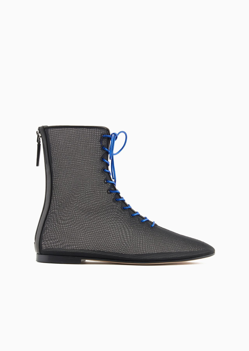 Tulle and nappa-leather ankle boots 1