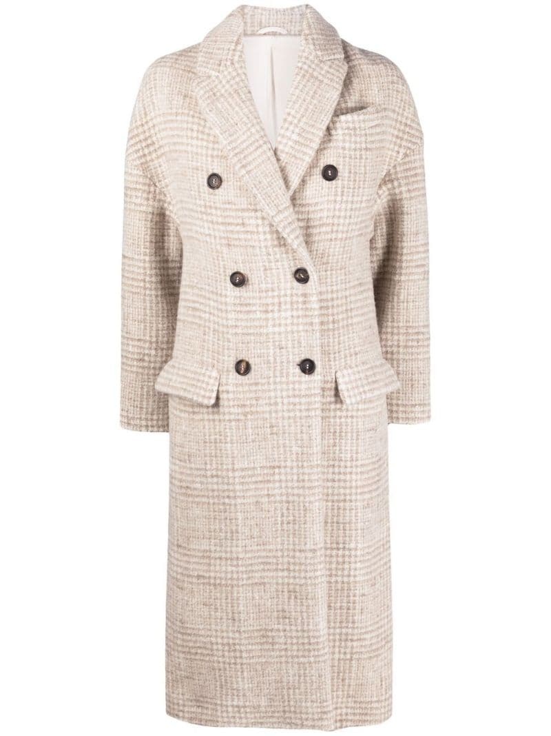 check double-breasted coat - 1