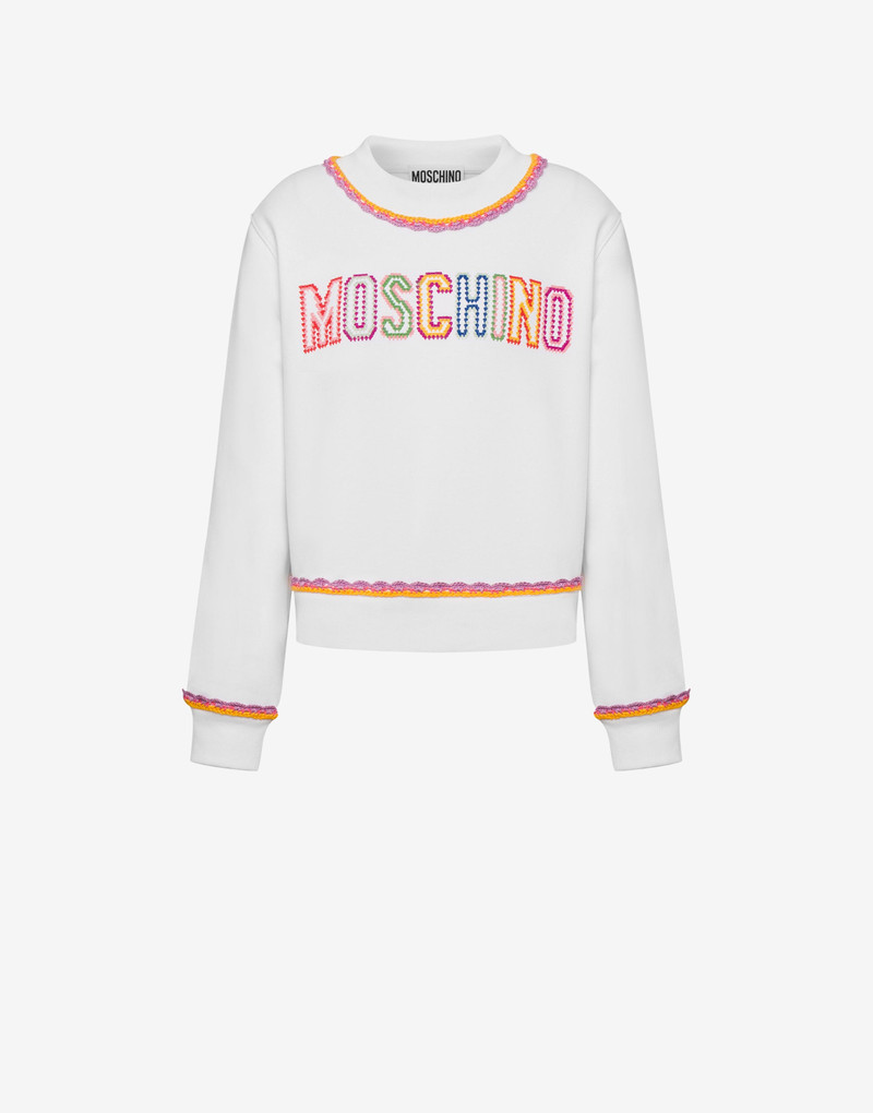 CROCHET DETAILS ORGANIC COTTON SWEATSHIRT - 1