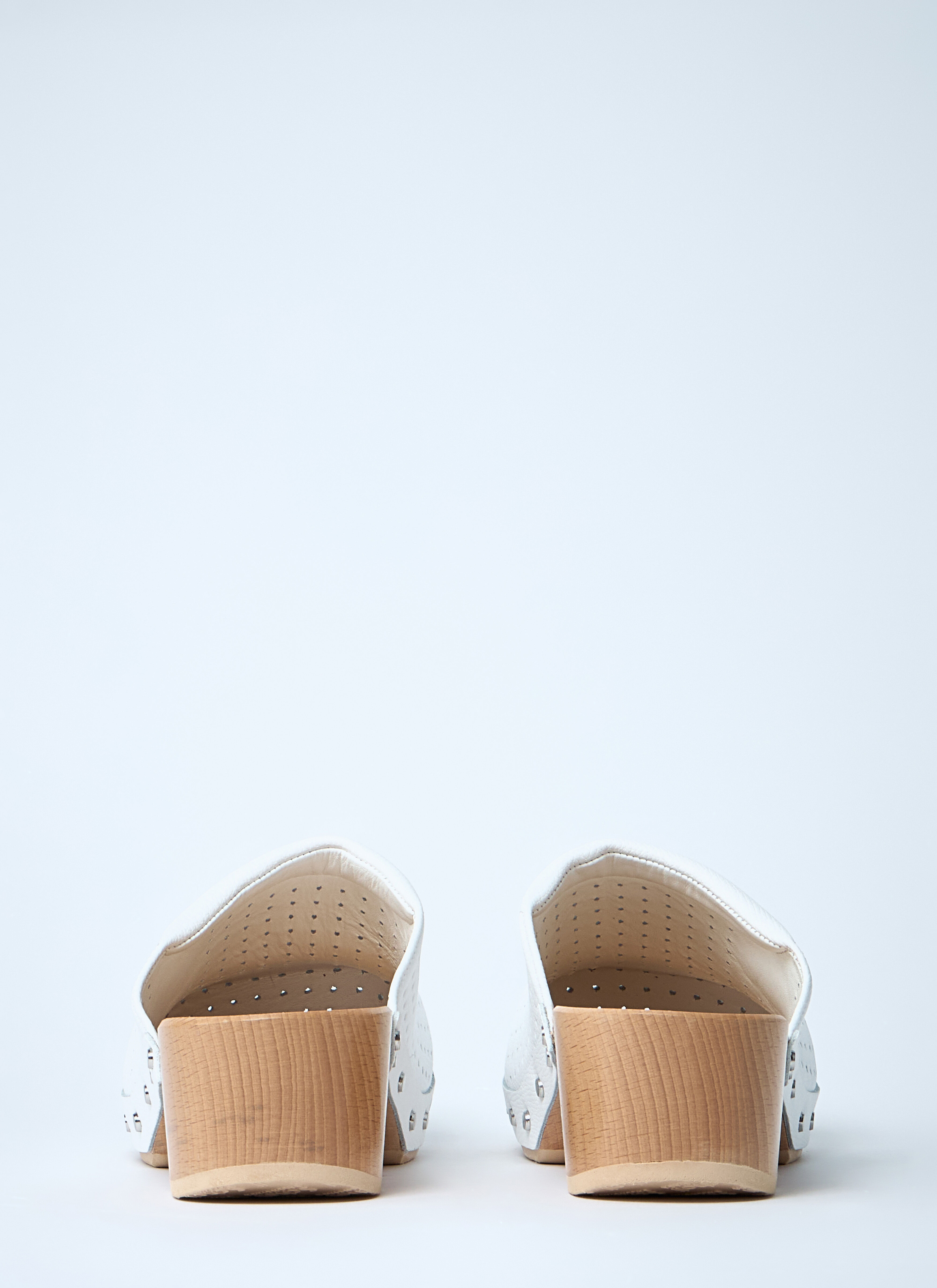 Perforated Heeled Clogs - 5