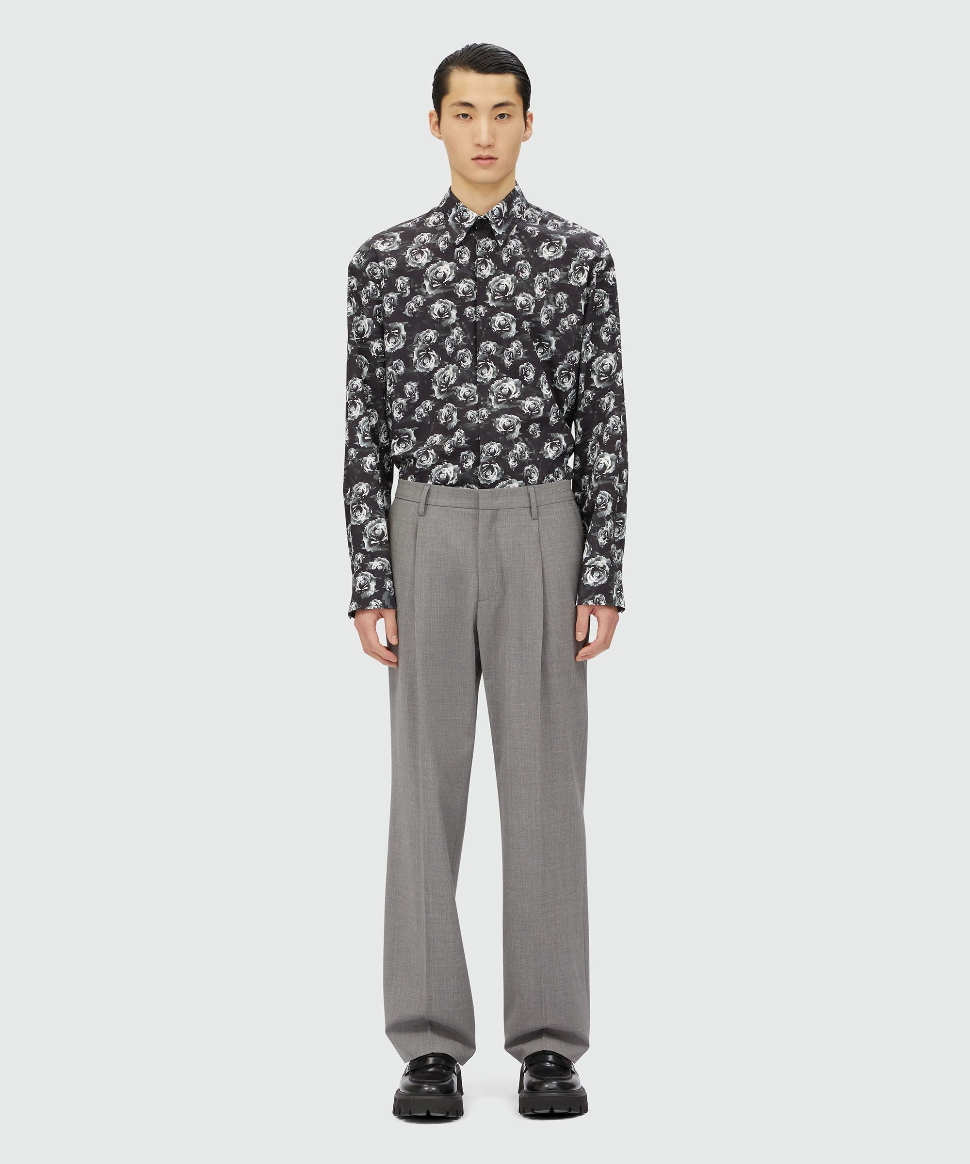 Grey virgin wool pants with pleats - 2