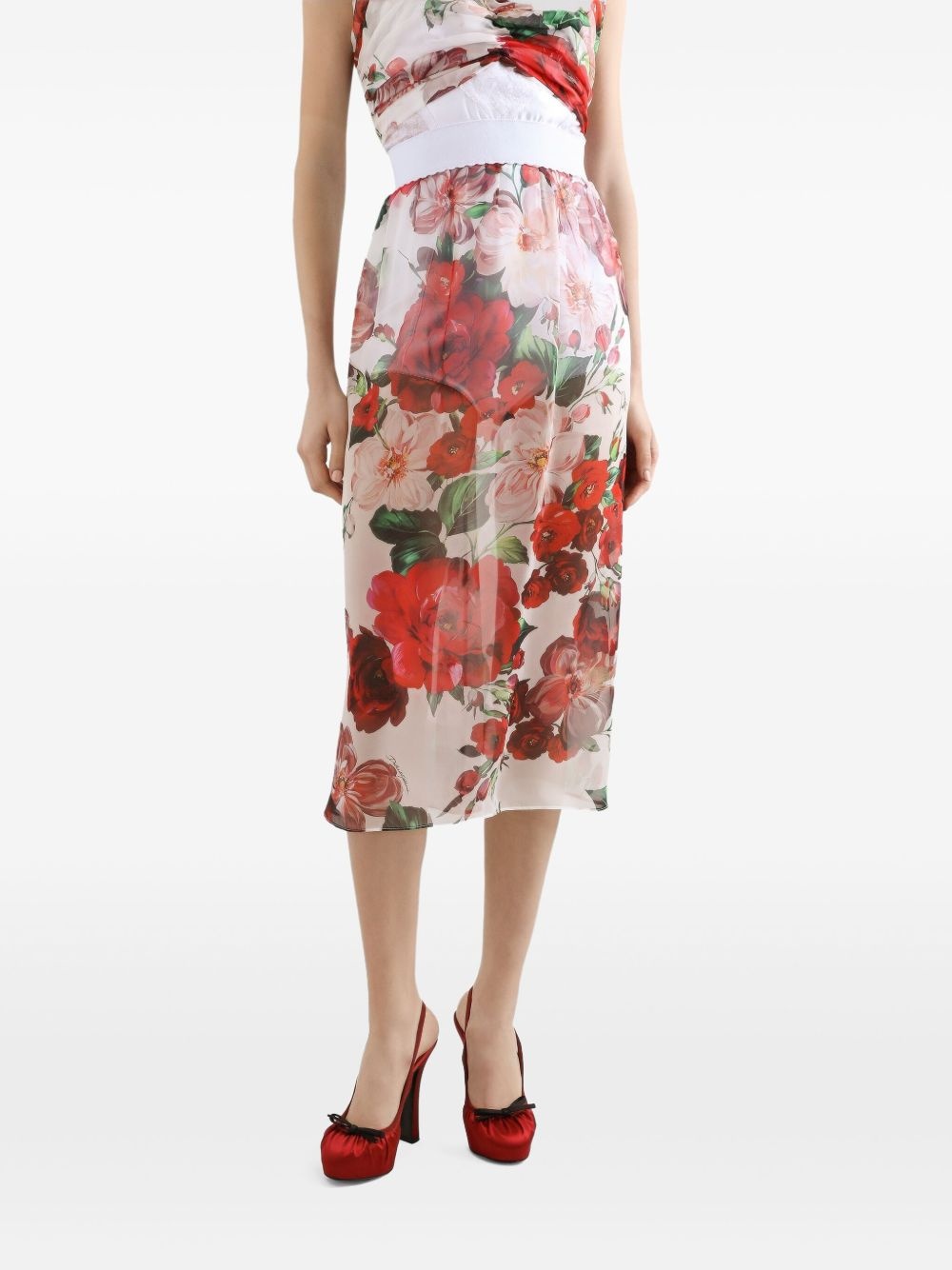 floral-print midi skirt - 4