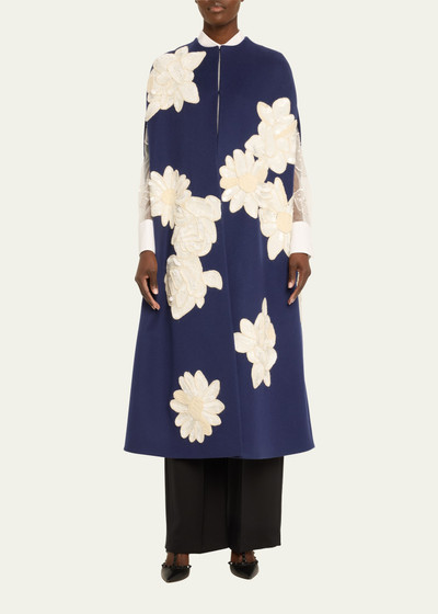 Valentino Floral Sequined Wool Cashmere Cape outlook