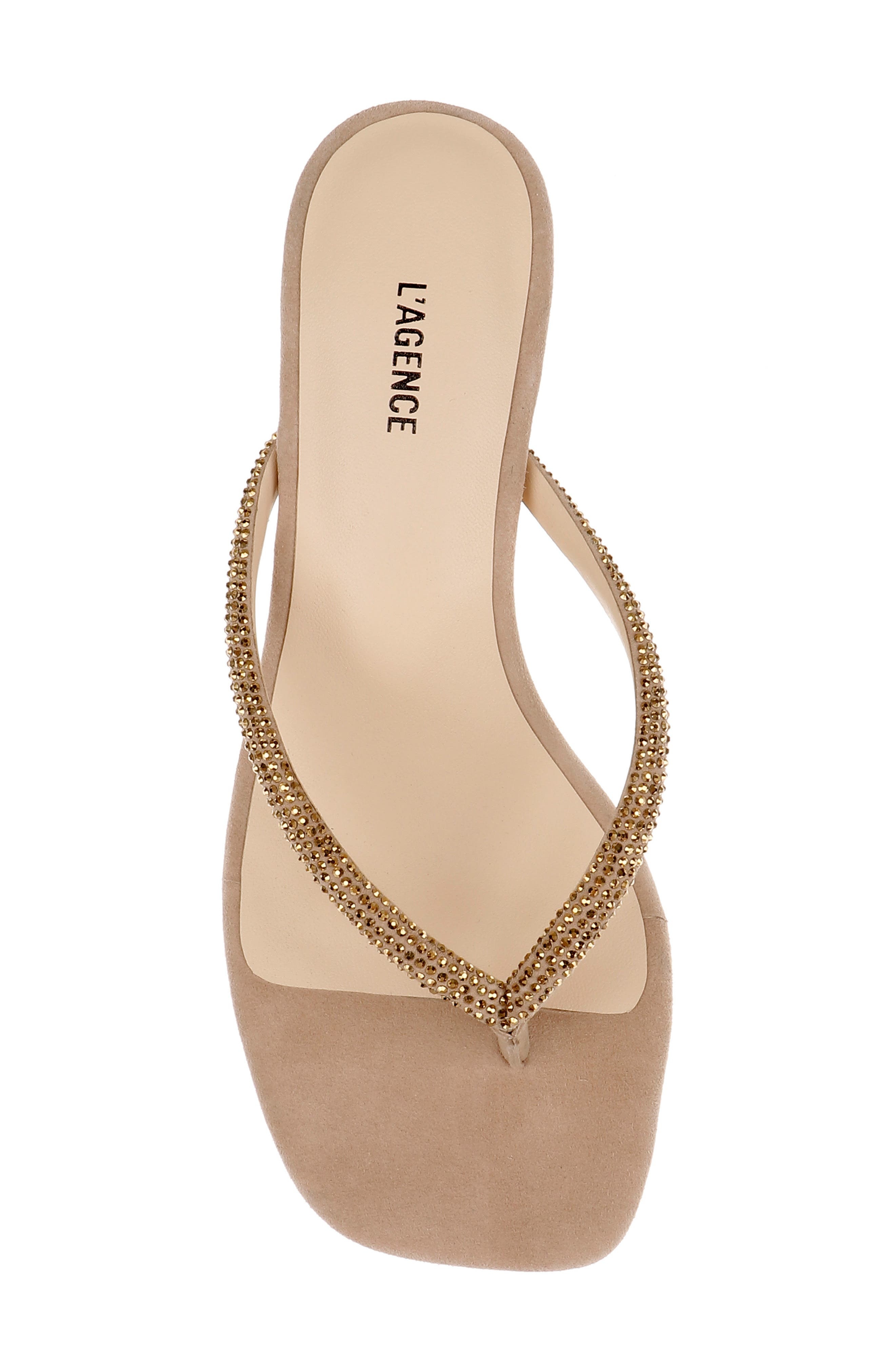 L'AGENCE Hortense Kitten Heel Sandal in Almond Nude at Nordstrom - 5