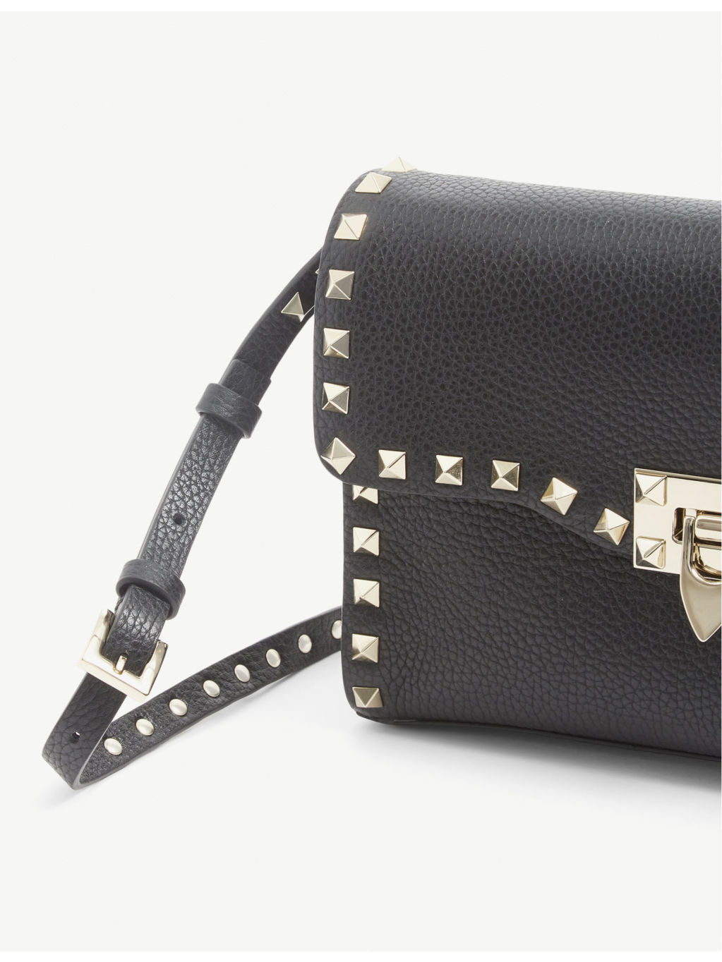 Rockstud leather crossbody satchel - 3