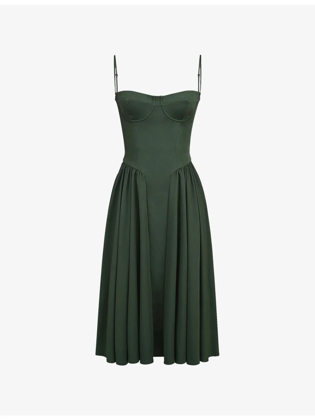 Samaria corseted woven midi dress - 1