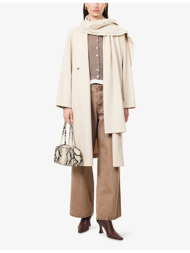 Harris Wharf London Scarf Long Cashmere-Wool Blend Coat outlook