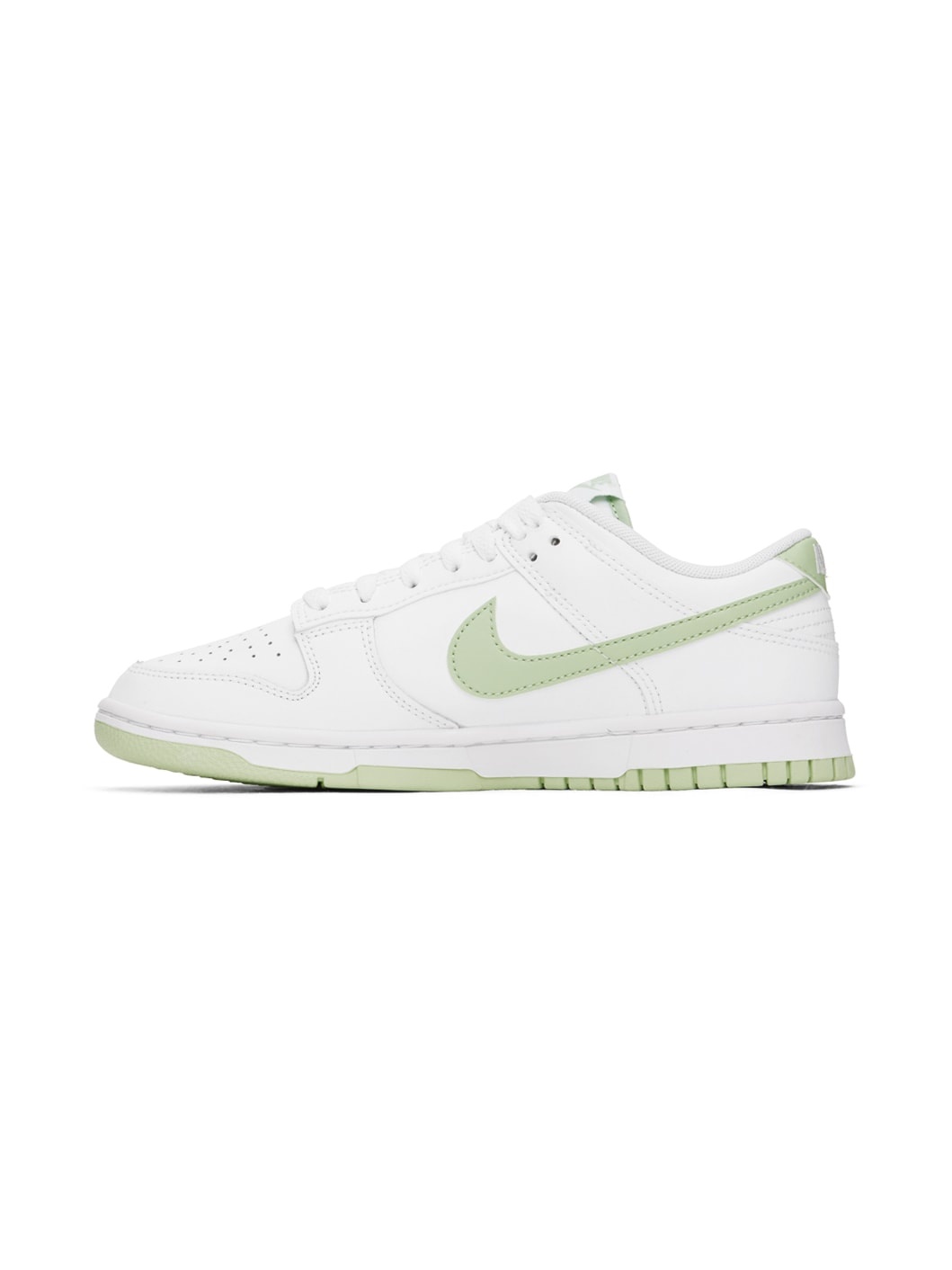 White & Green Dunk Low Retro Sneakers - 3