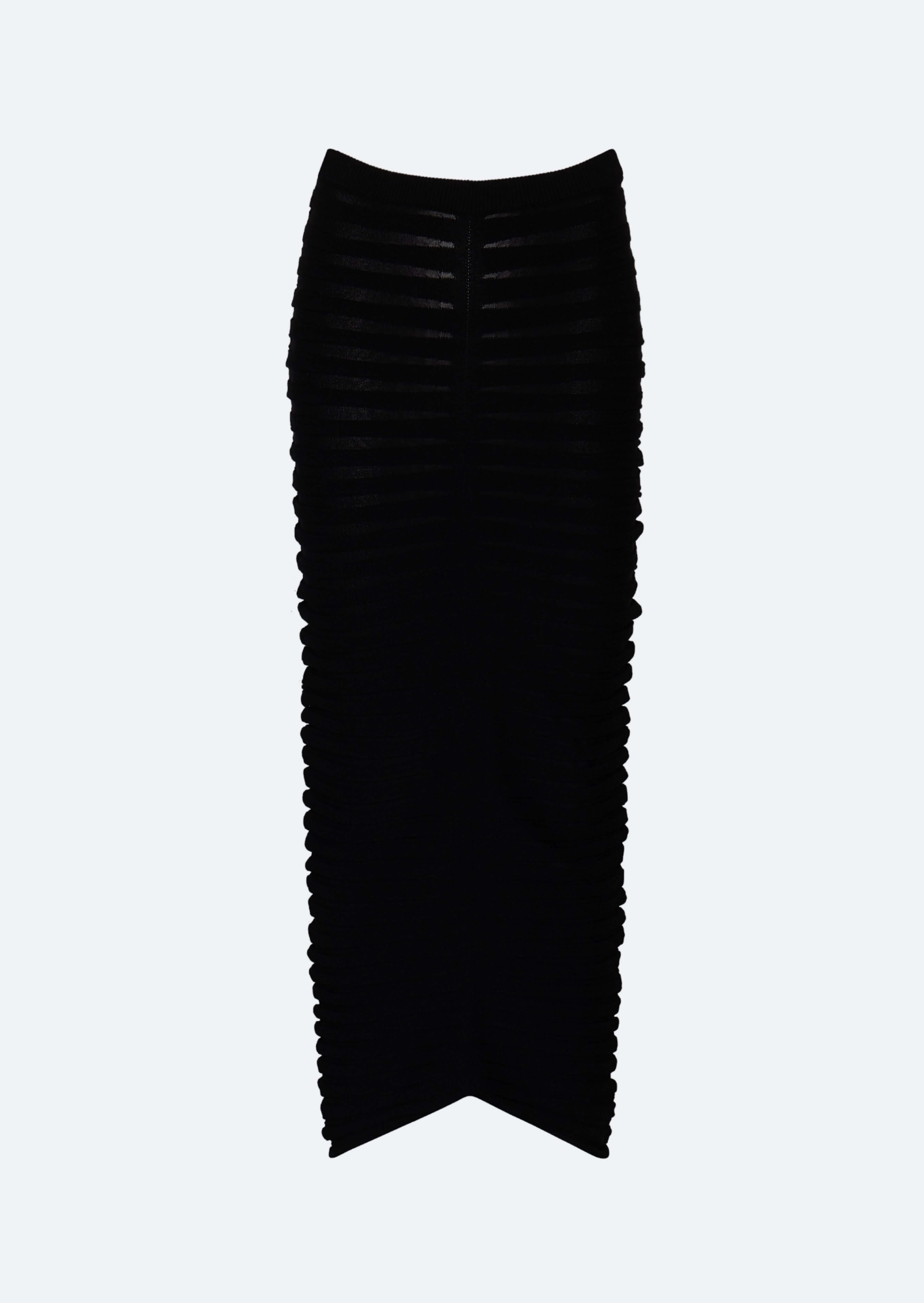 Matte Viscose Wide Ribbed Skirt - 1