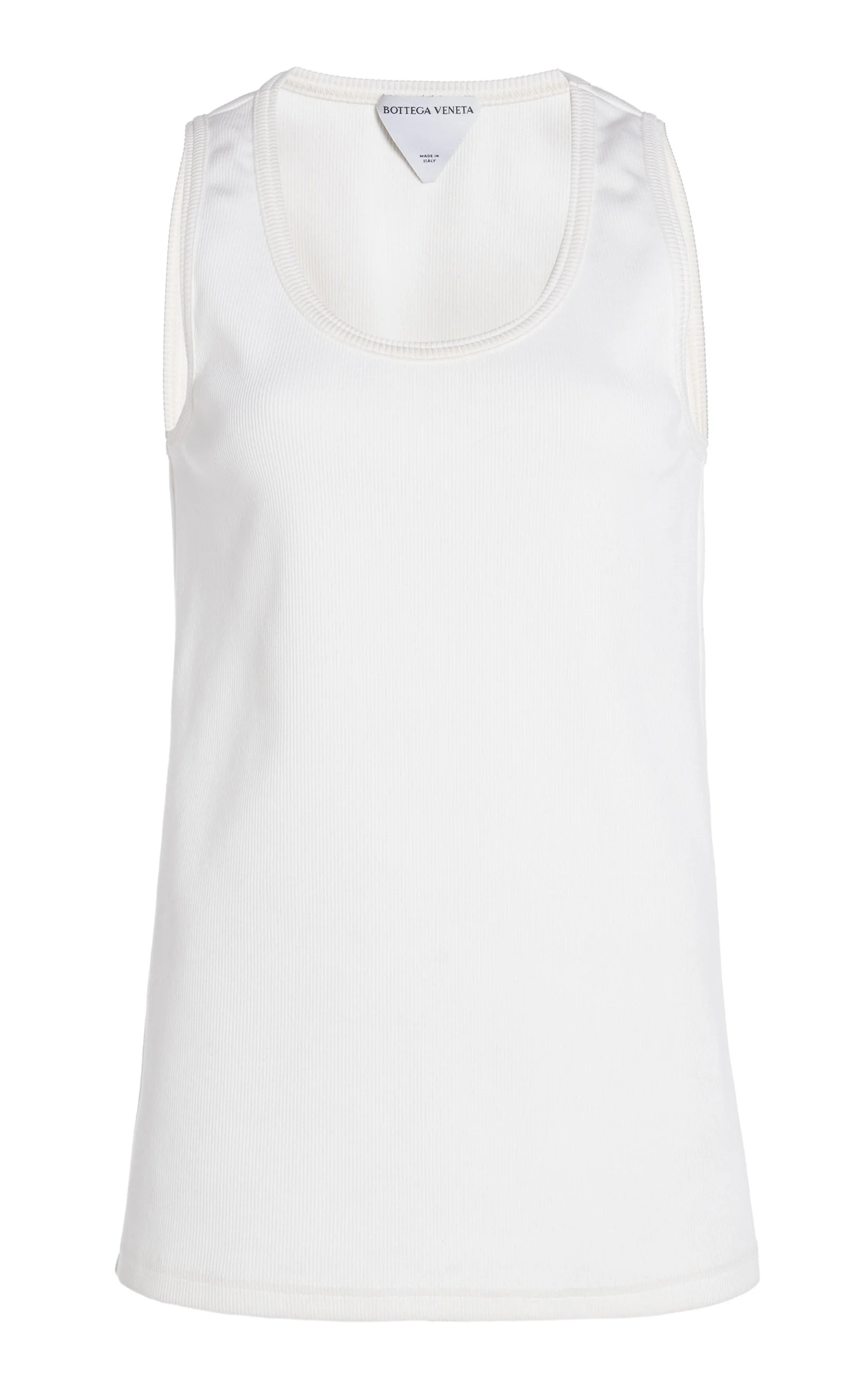 Ribbed Stretch Cotton Tank Top neutral - 1