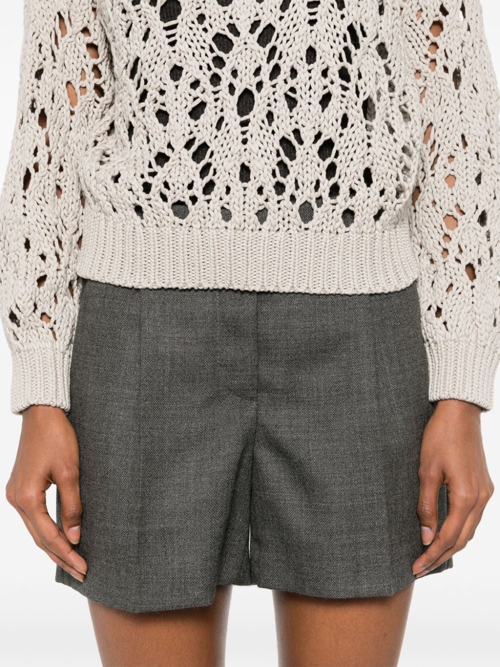 virgin wool tailored shorts - 5