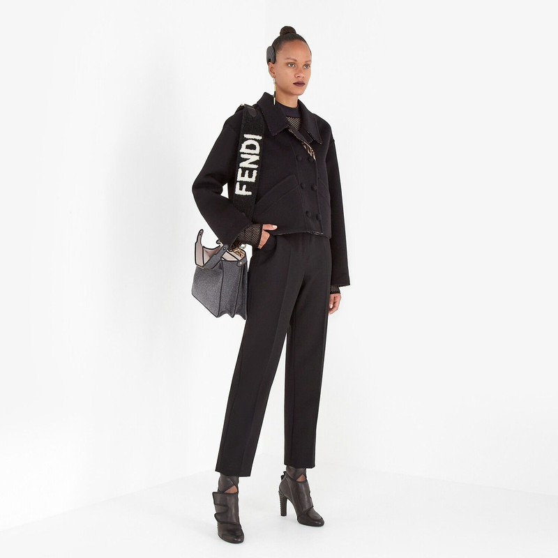 Black sheepskin shoulder strap 2