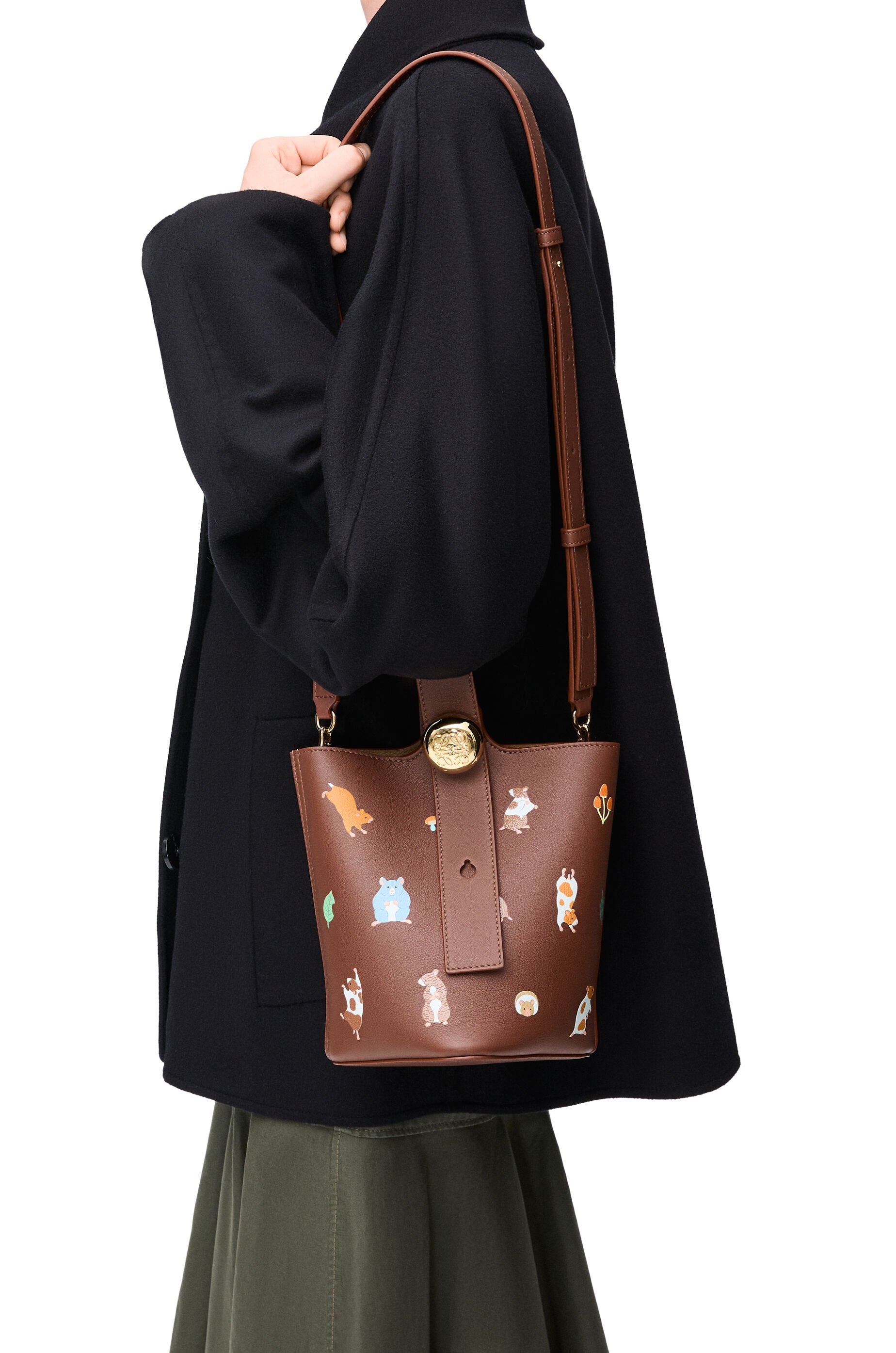 Hamster mini Pebble bucket in nappa calfskin - 4