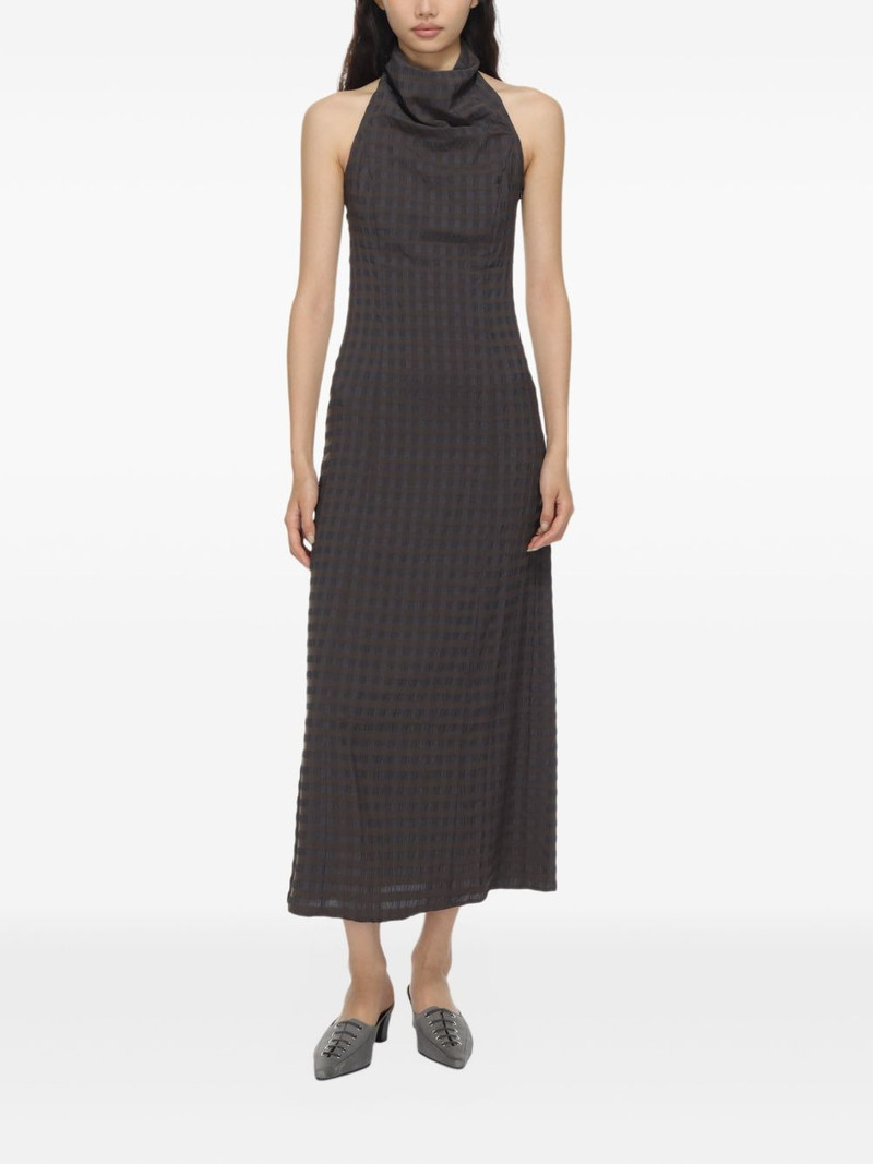paloma wool maxi halter-neck gingham dress outlook
