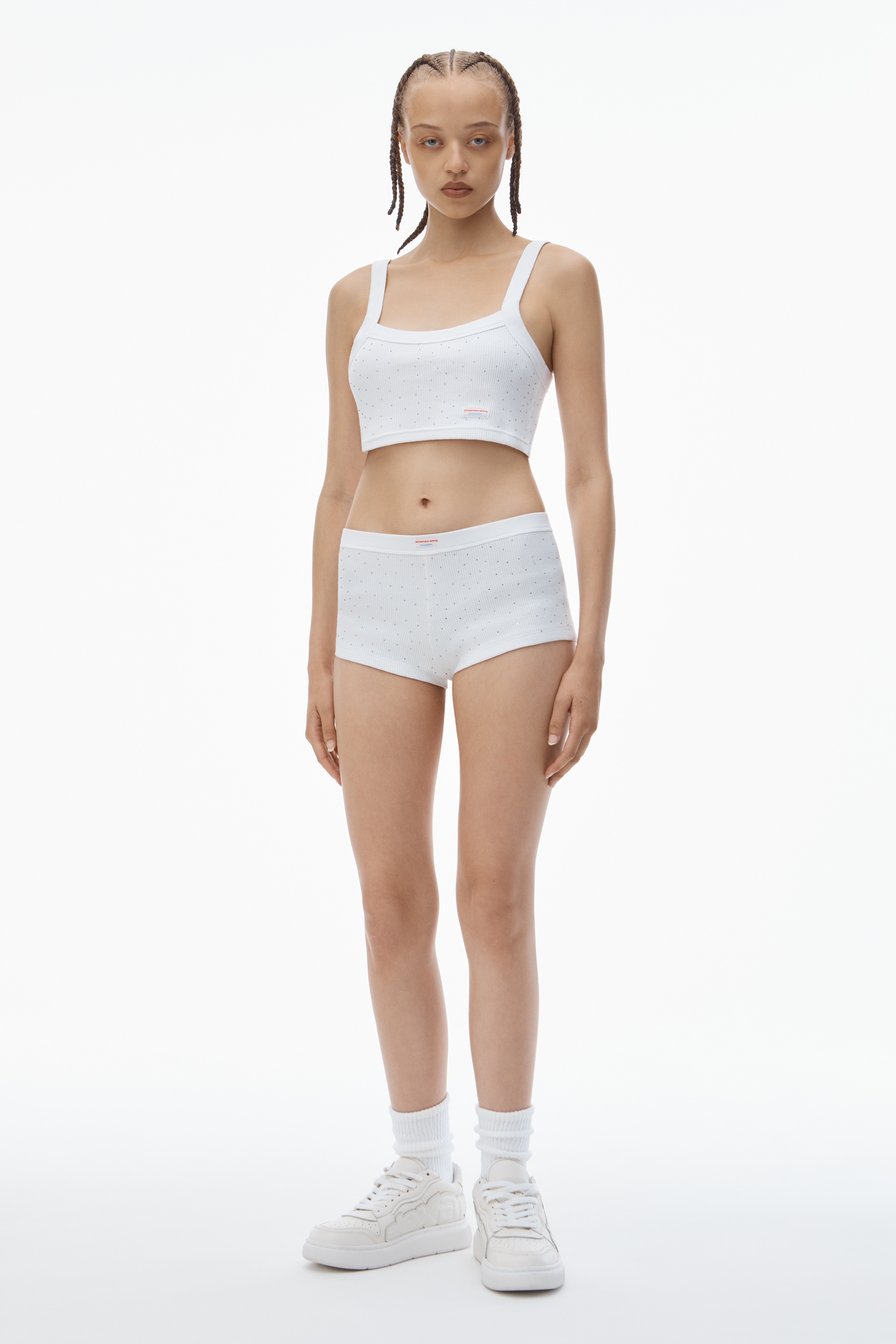 Crystal Hotfix Short in Waffle Knit - 2