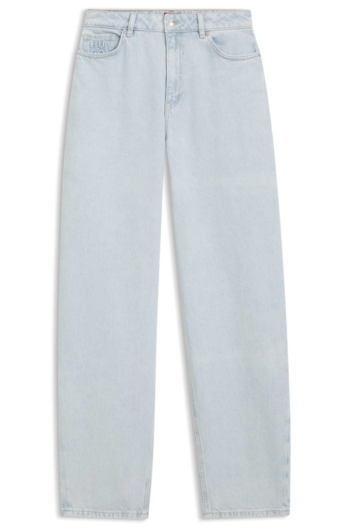 HIGH-RISE BARREL-LEG JEANS IN SOFT COTTON - 1