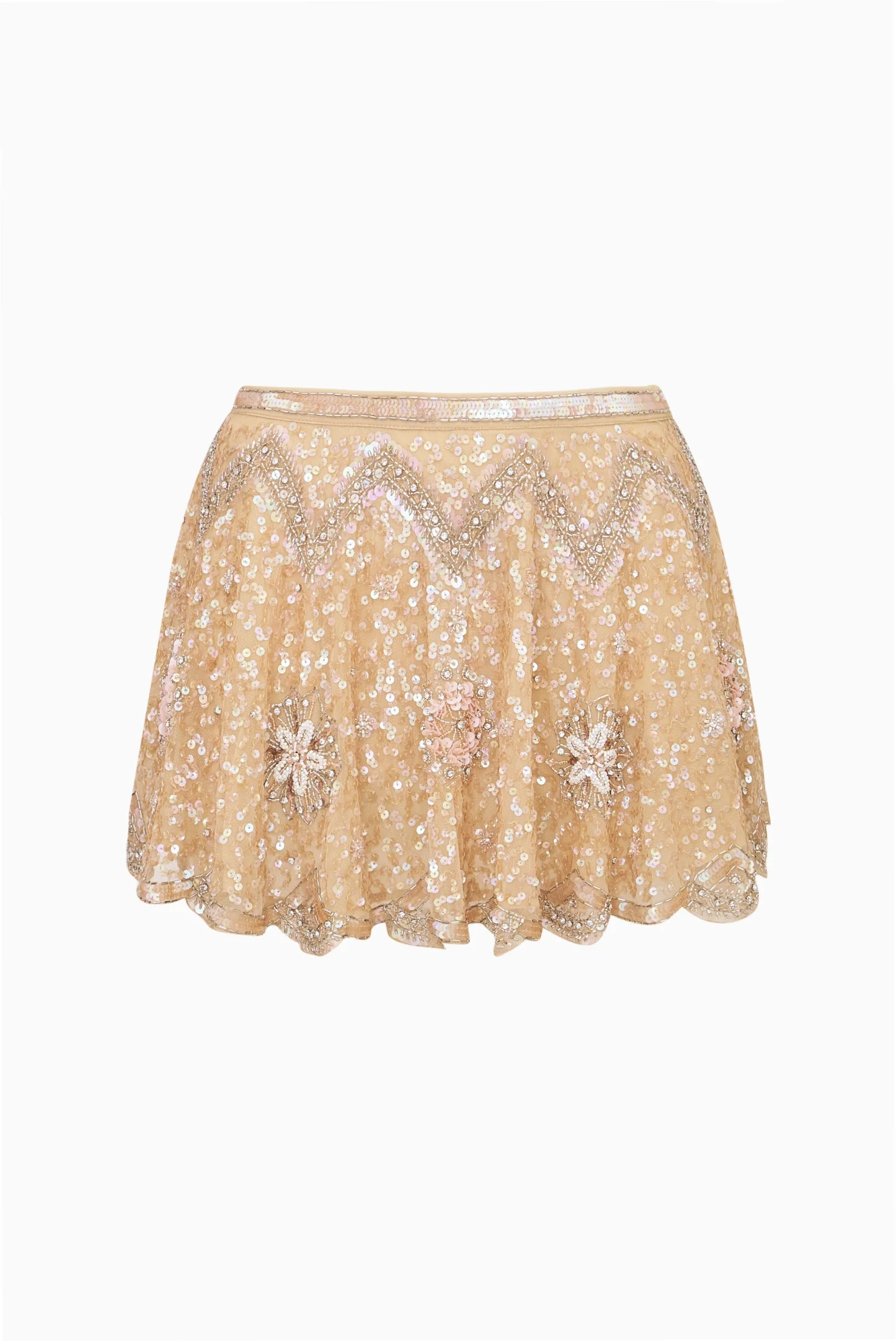Bramble Beaded Sequin Mini Skirt - 1