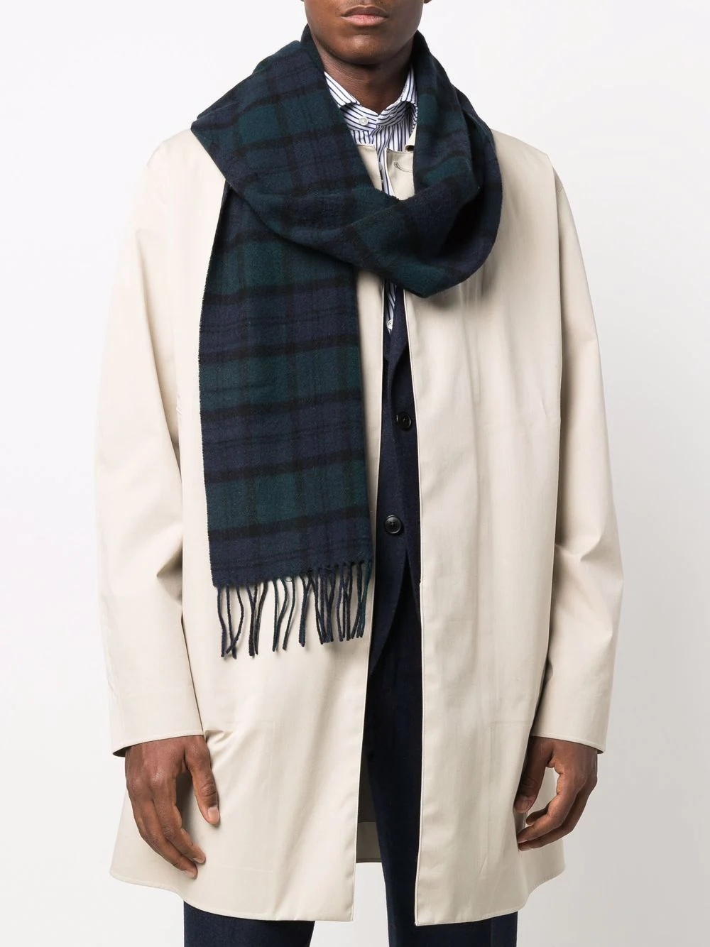 tartan check print scarf - 2