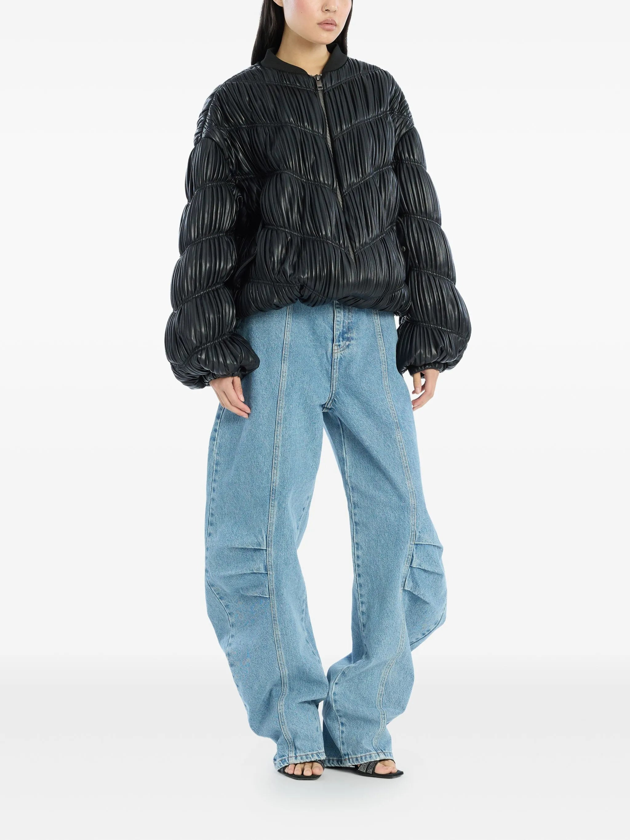 pleated bomber jacket - 2