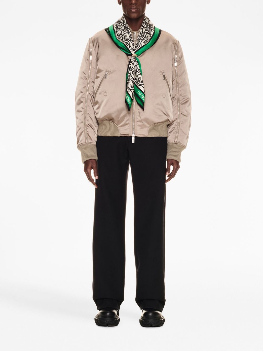 zip-detail bomber jacket - 2