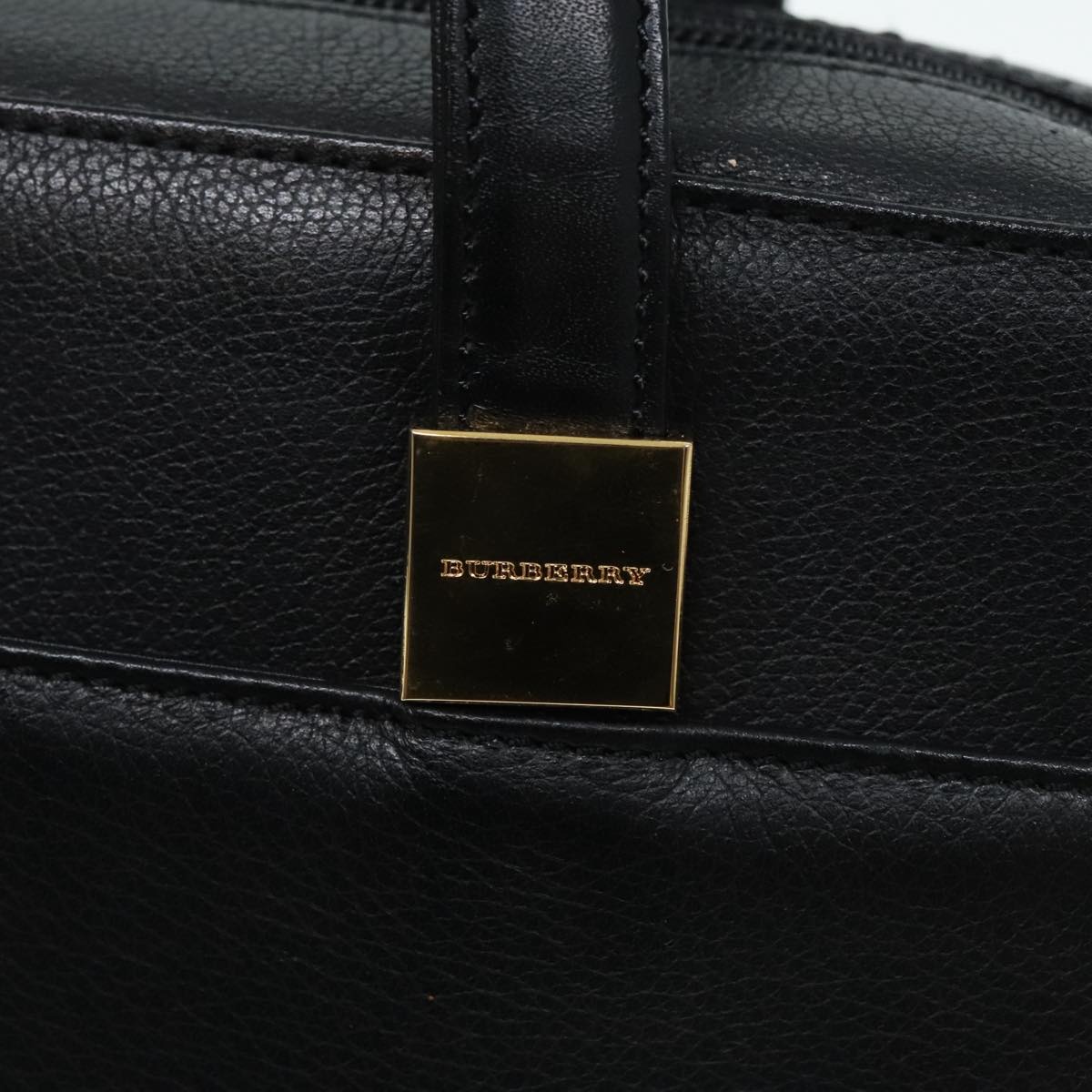 Burberry Hand Bag Leather Black Gold - 14
