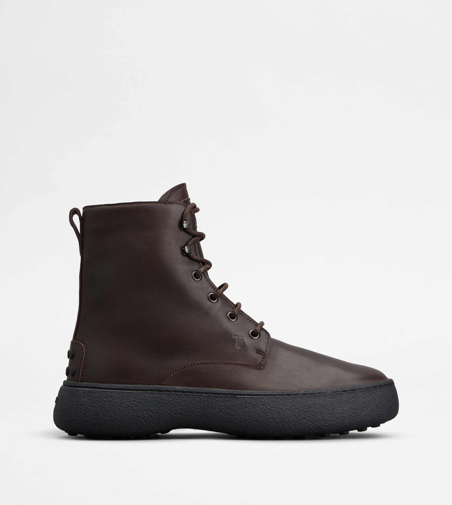 TOD'S W. G. LACE-UP ANKLE BOOTS IN LEATHER - BROWN - 1