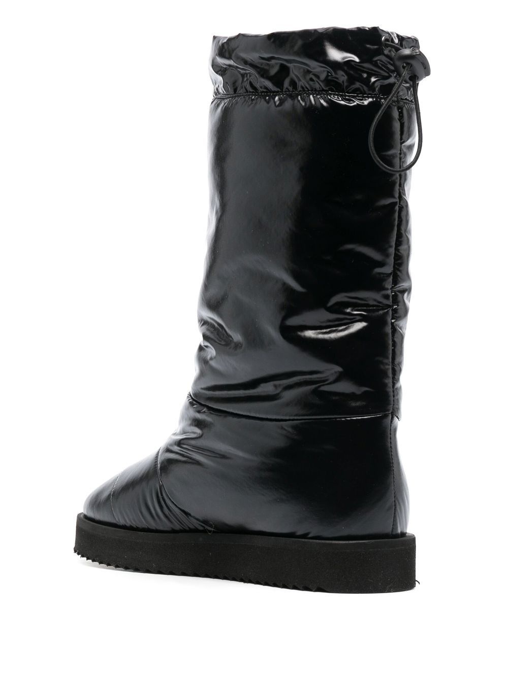 patent padded knee-high boots - 3