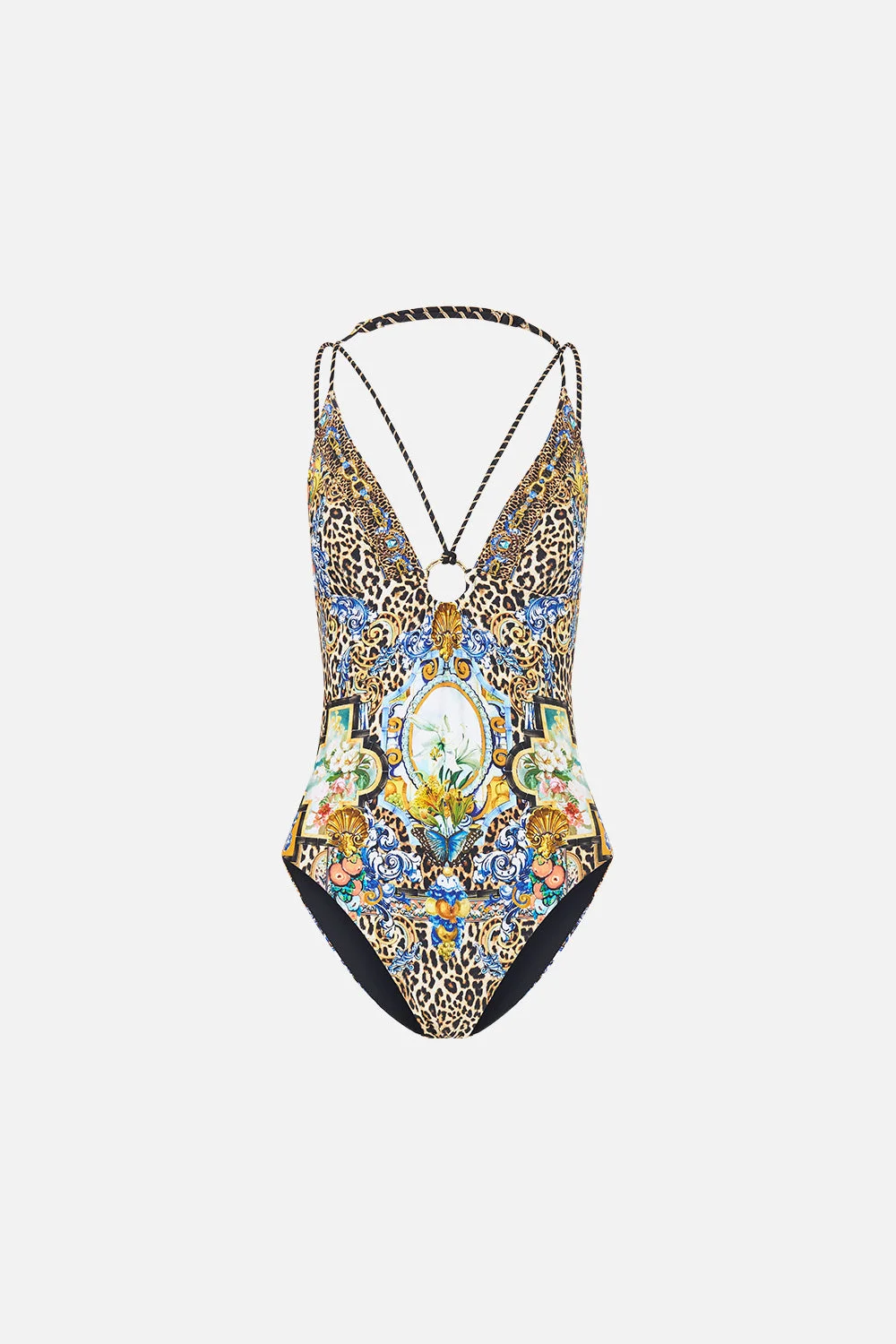 MULTI STRAP HALTER TRI ONE PIECE WITH TRIM - 1