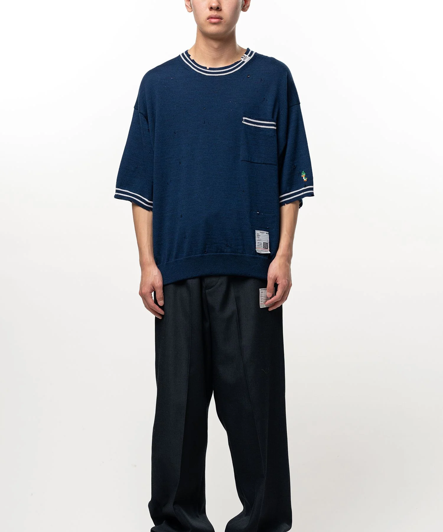 Distressed Knit T-shirt - 1