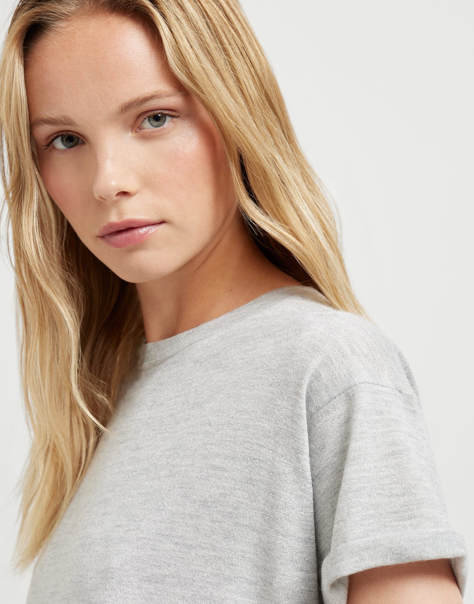 Sparkling cashmere and silk lightweight knit T-shirt - 3