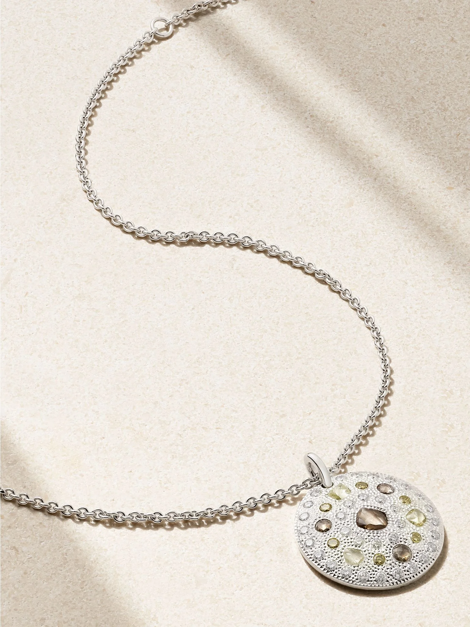Talisman Medal 18-karat white gold diamond necklace Silver - 1