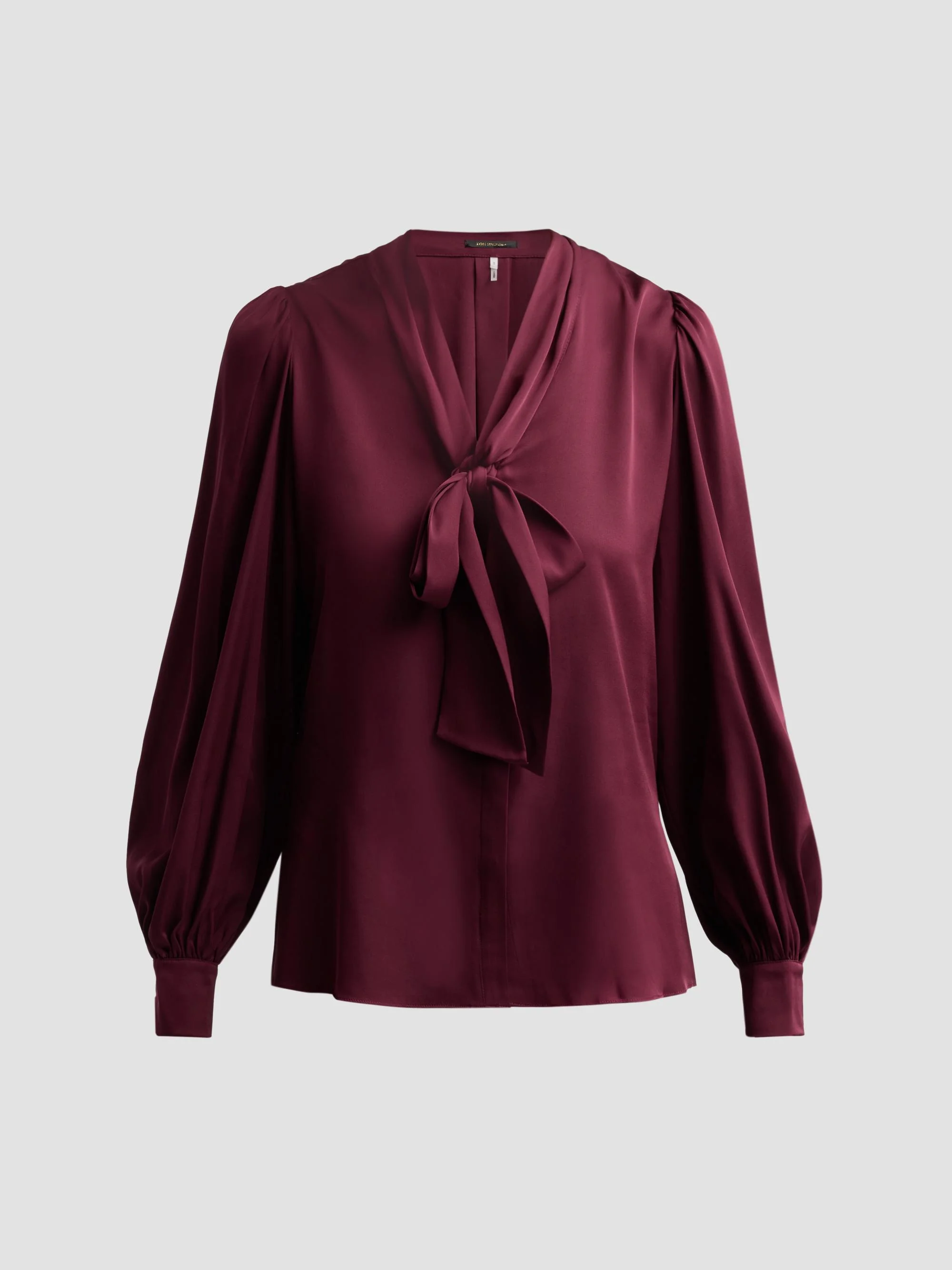 Women's Selena Stretch-Silk Tie-Front Blouse - Berry - 1