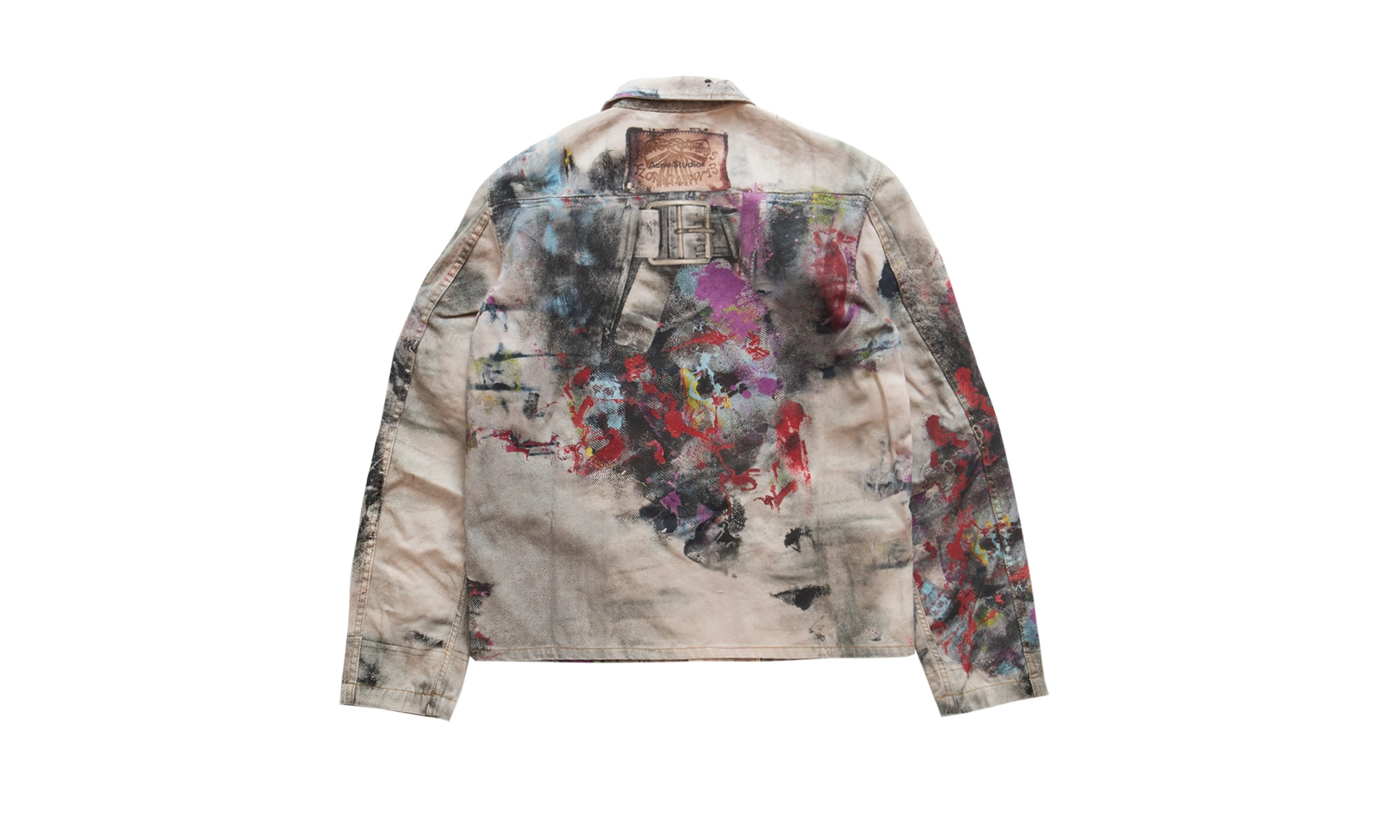 Painter Trompe L'Oeil Denim Jacket "White/Multi" - 2