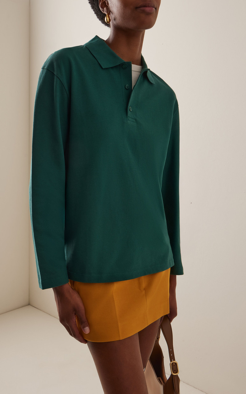 FLORE FLORE Diana Cotton Polo Shirt green outlook