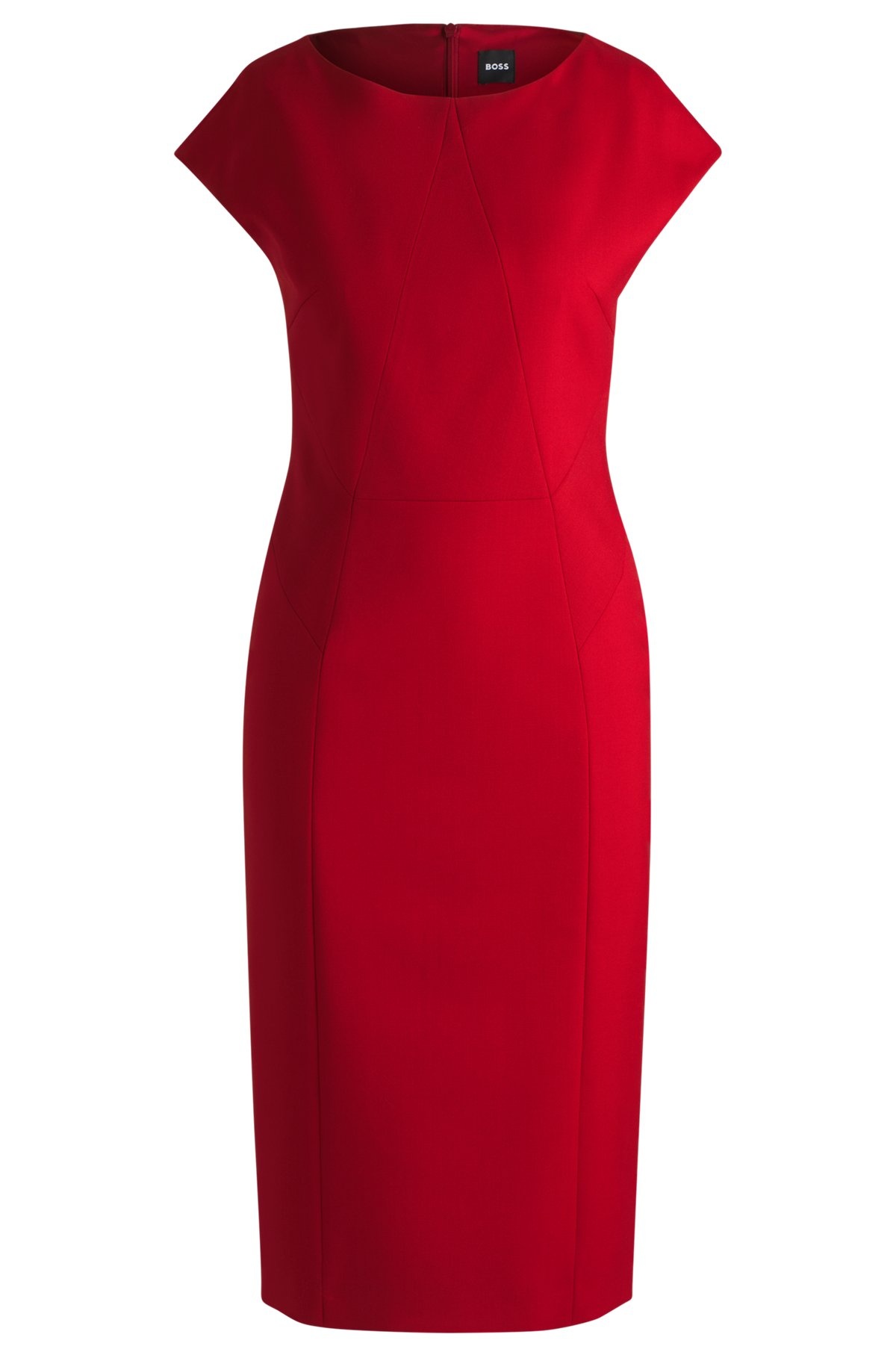 CAP-SLEEVE DRESS IN WOOL TWILL - 1
