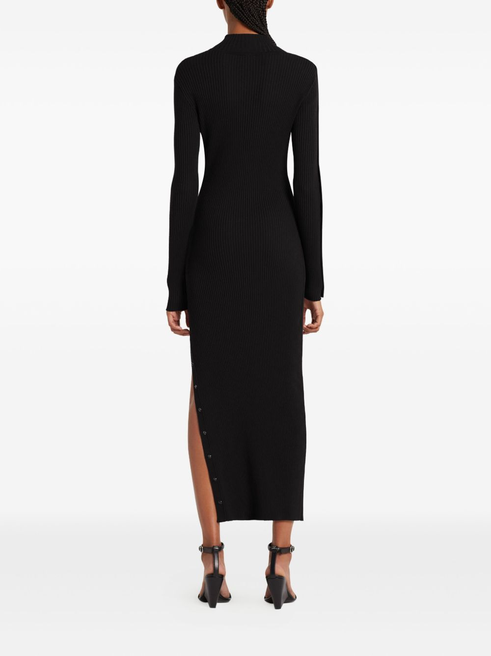ribbed button-detail dress - 4