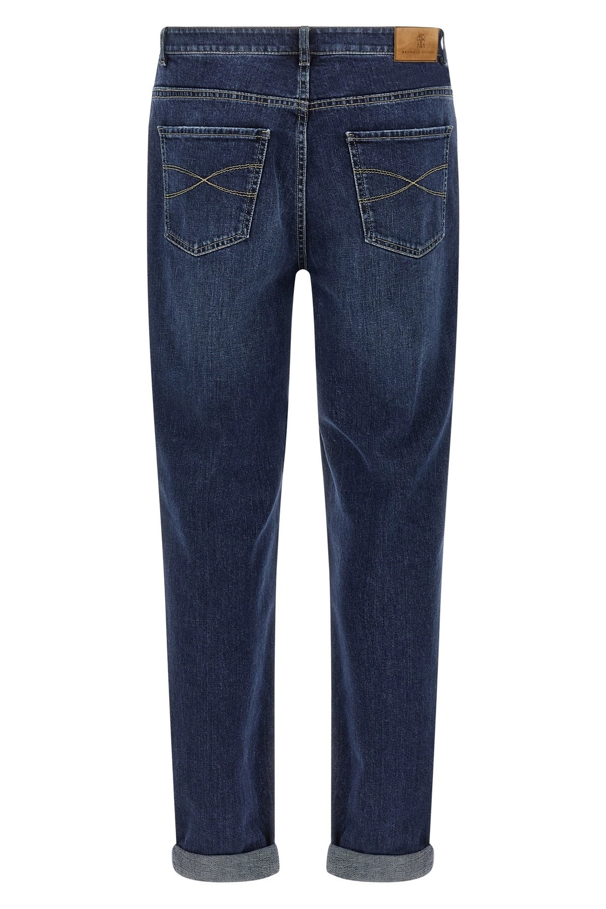 Logo embroidery stretch jeans - 3
