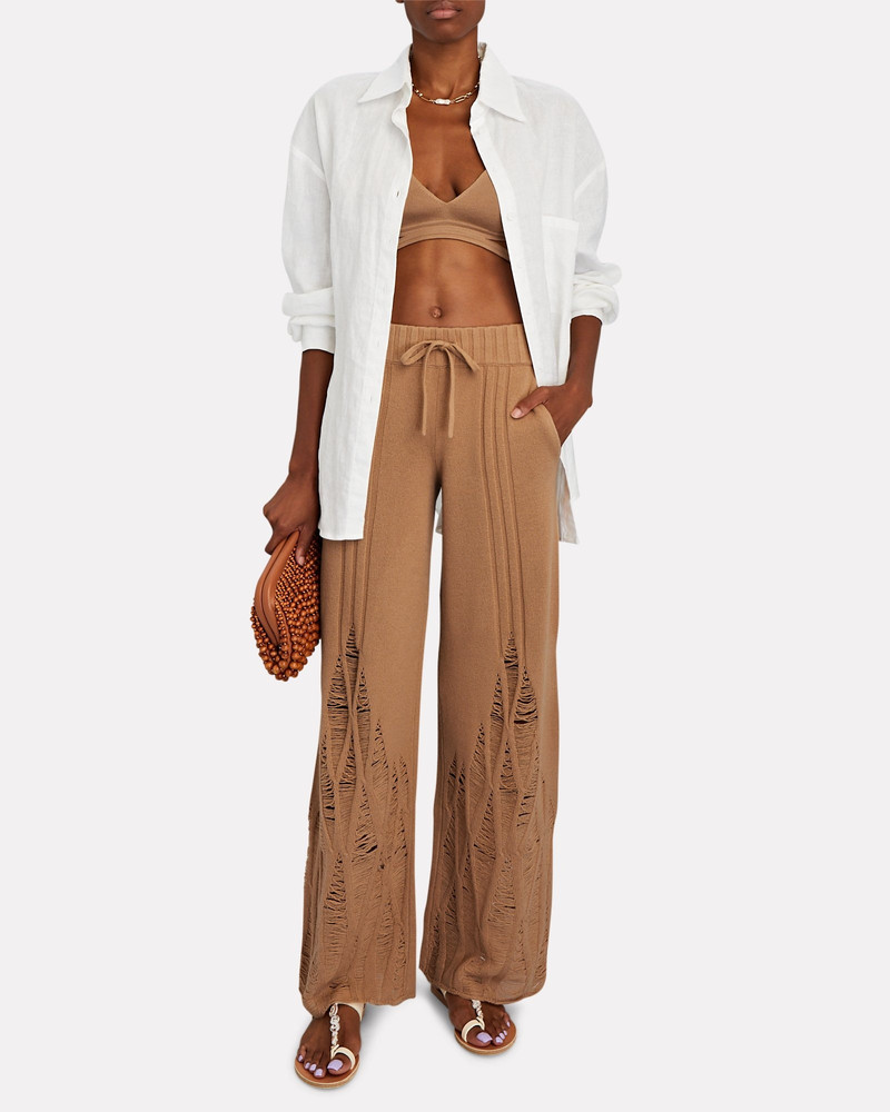 Dion Lee Distressed Wool-Cashmere Drawstring Pants outlook
