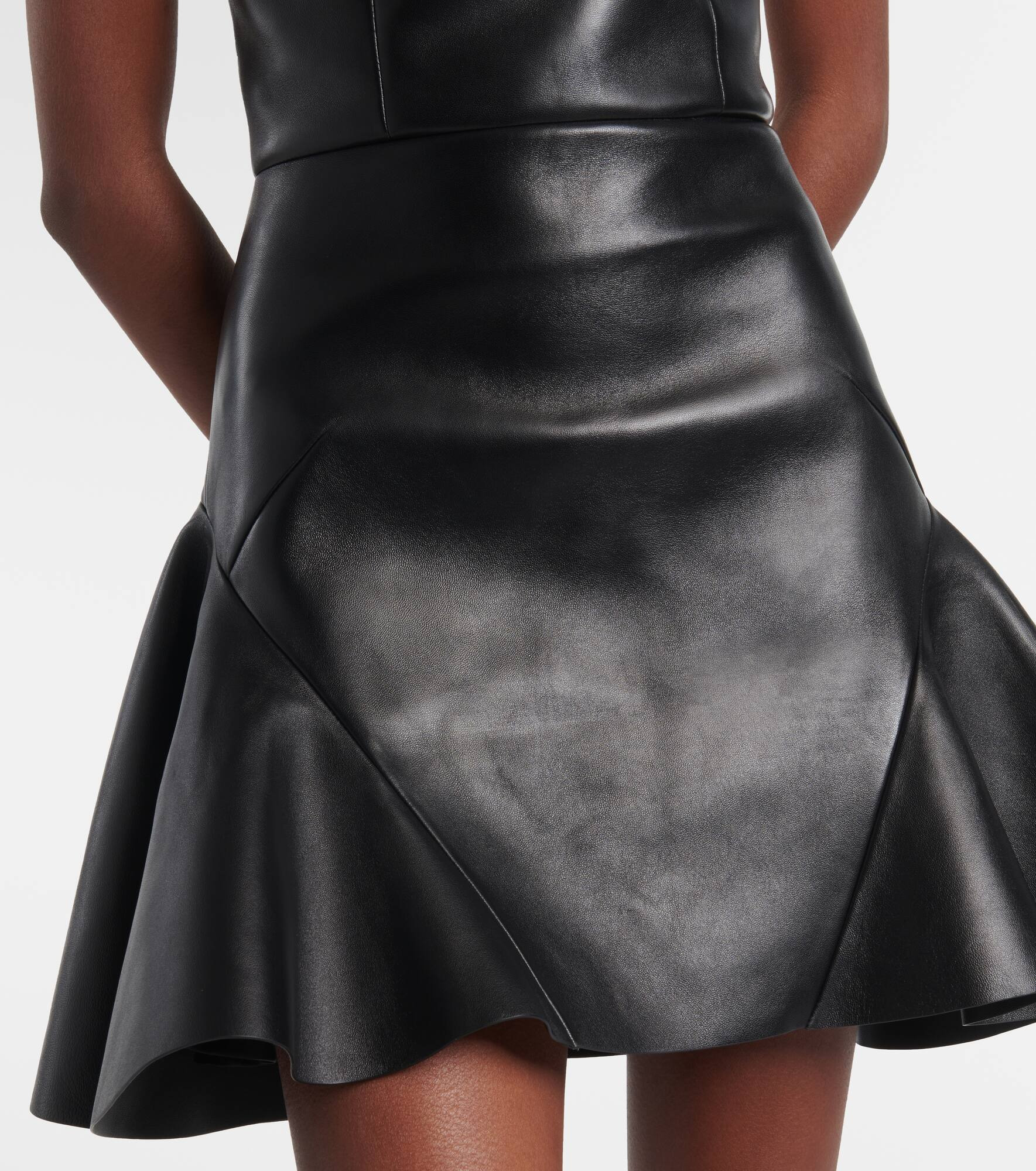 Ruffled leather minidress - 5