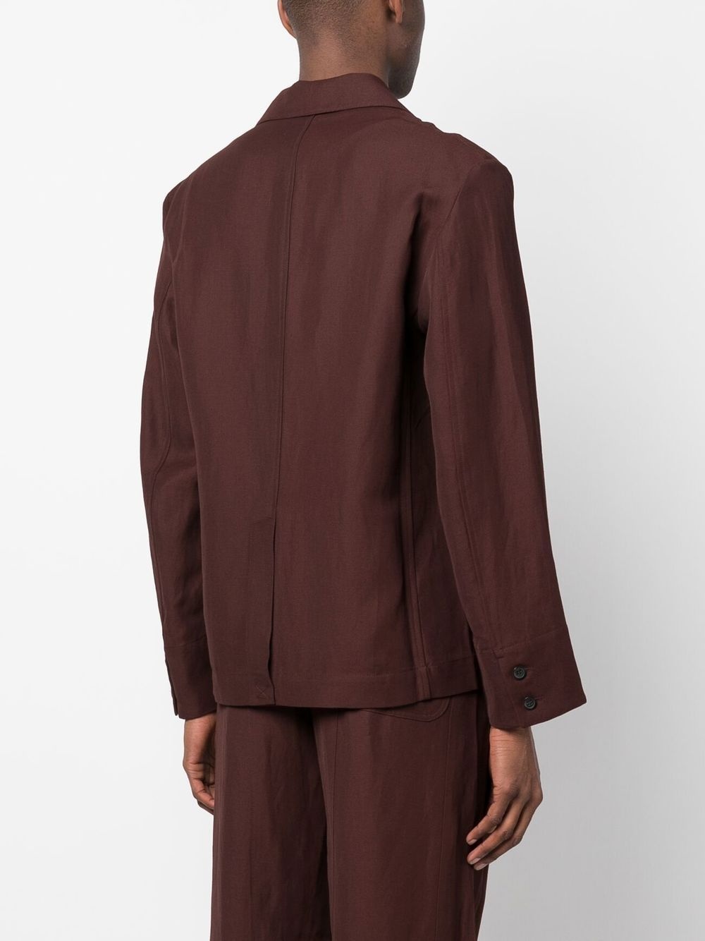 notched lapels single-breasted jacket - 4