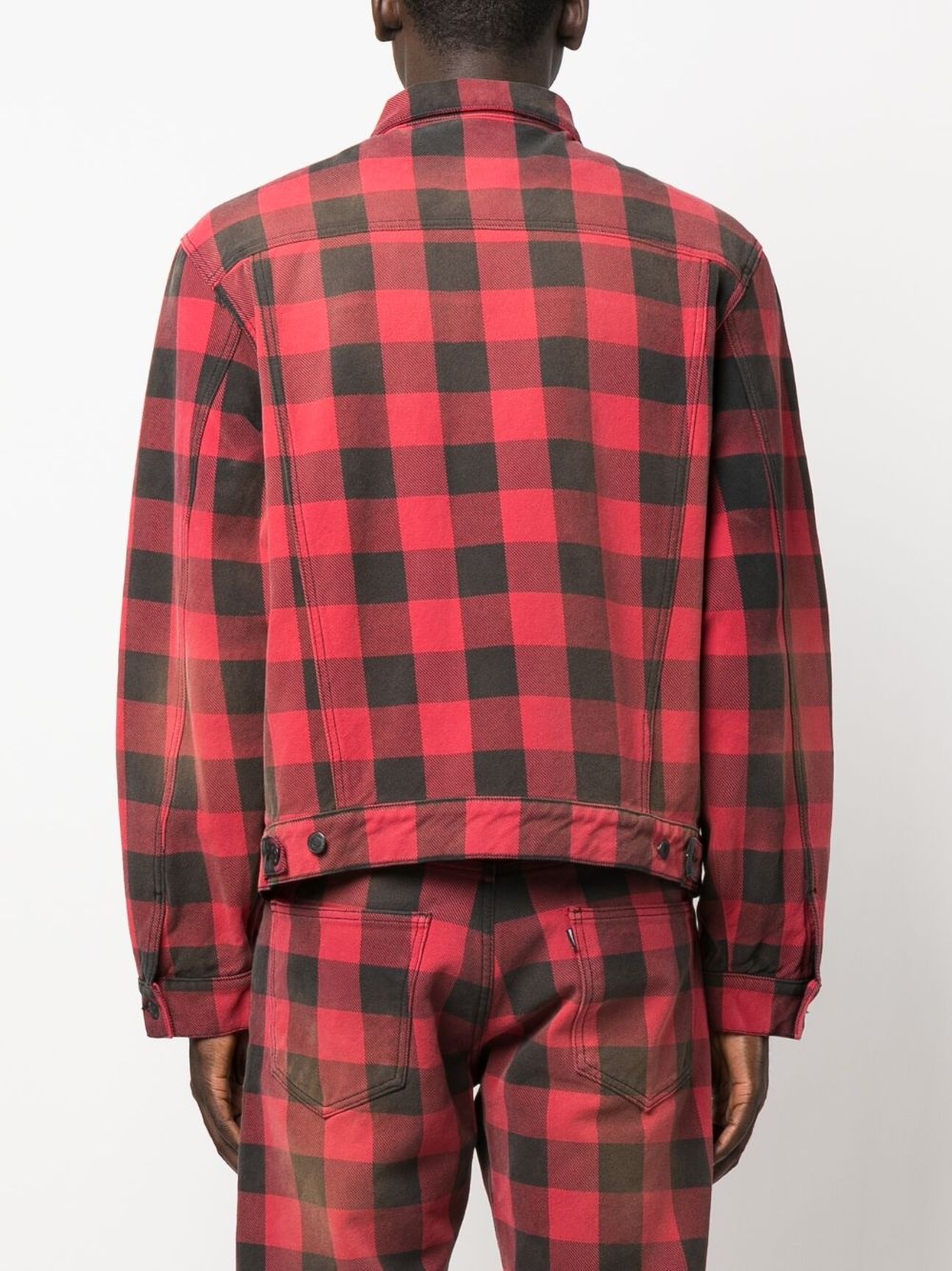 check-pattern cotton shirt jacket - 4