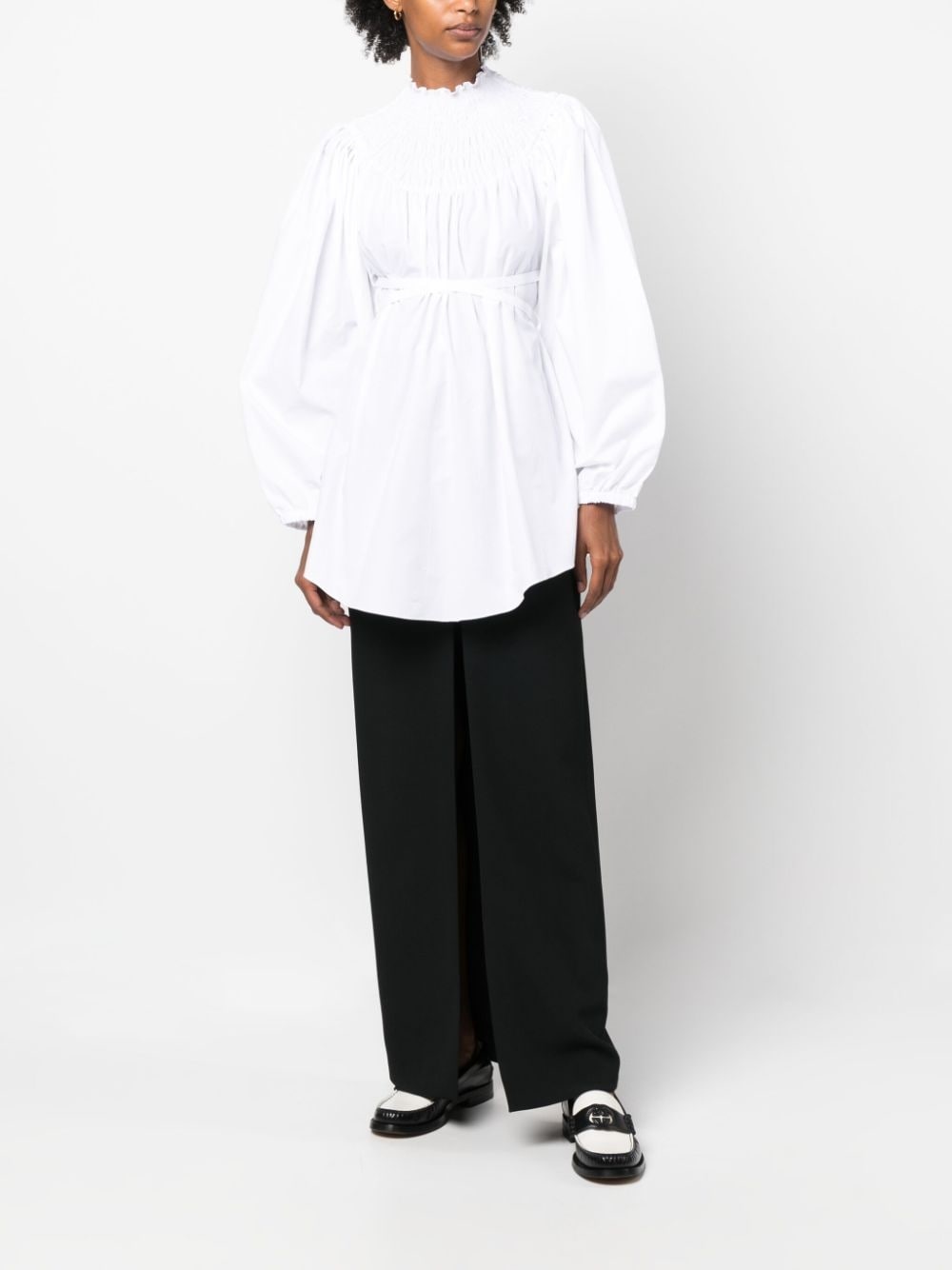 tie-waist organic cotton blouse - 2