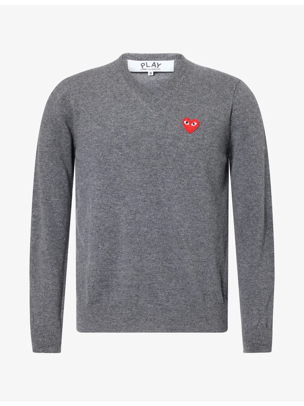 Heart Motif-Logo V-Neck Wool Jumper - 1