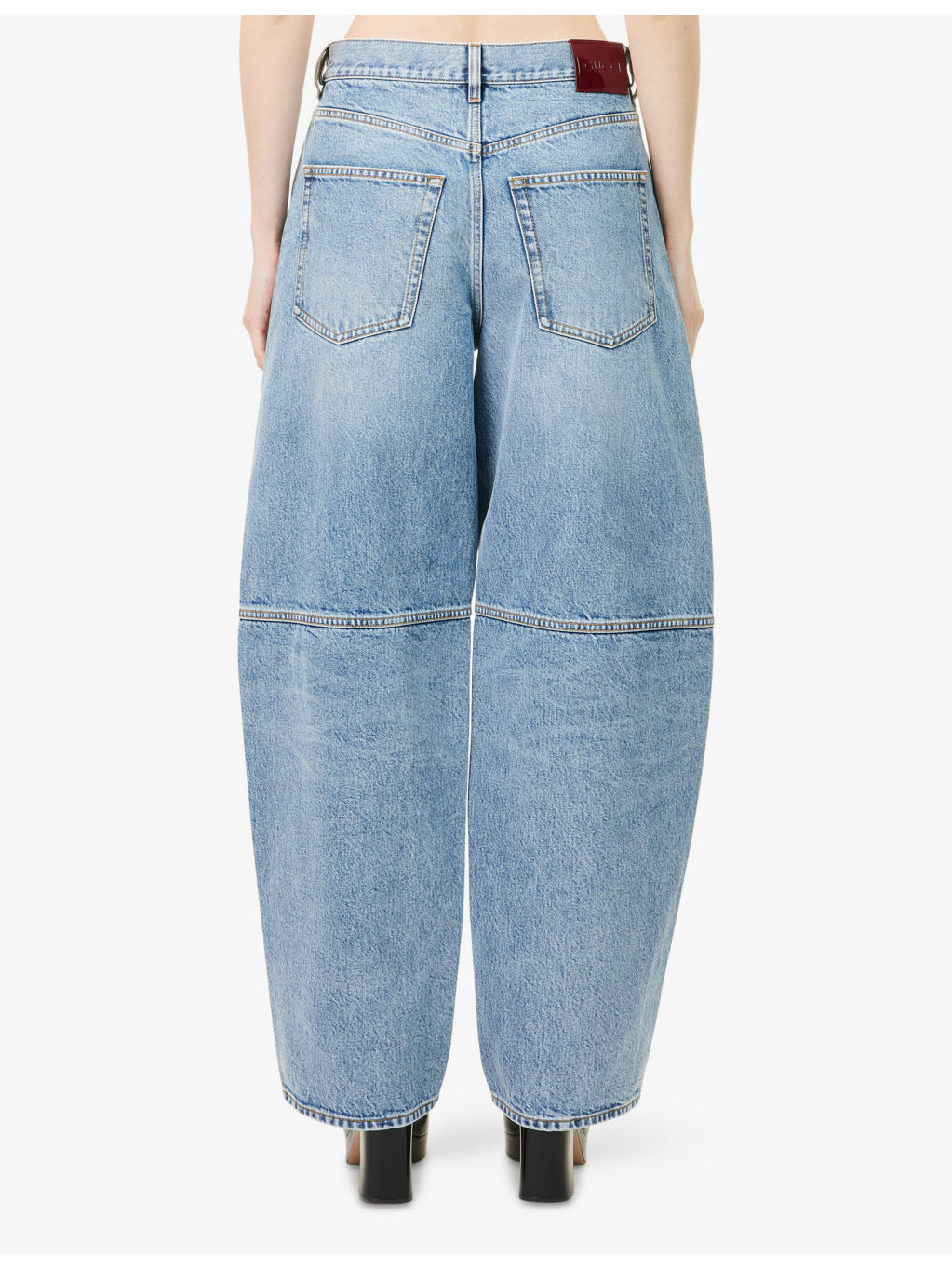 Wide-Leg Mid-Wash Denim Jeans - 4