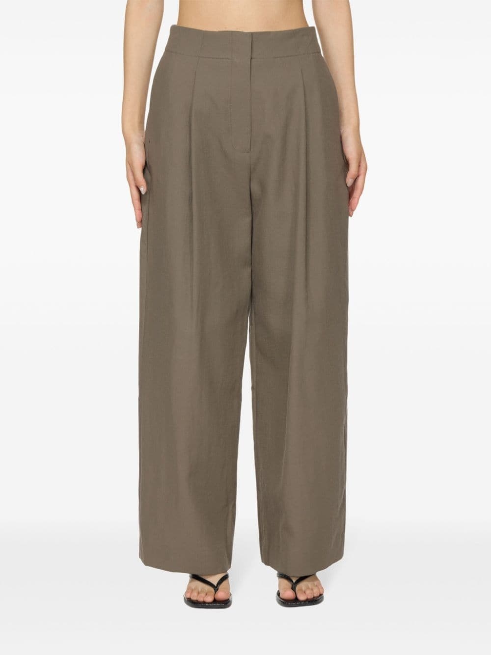 Wide leg cropped trousers - 6