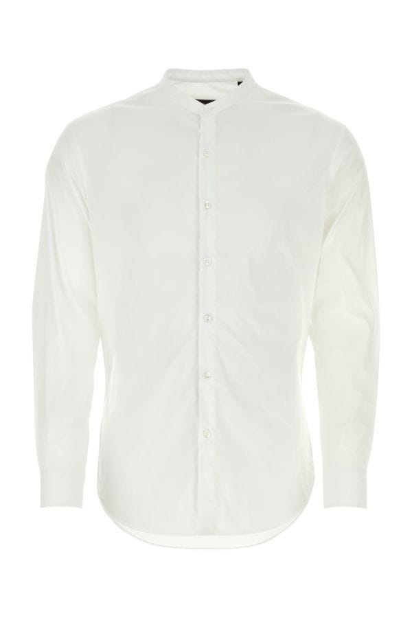 Giorgio Armani Man White Stretch Poplin Shirt - 1